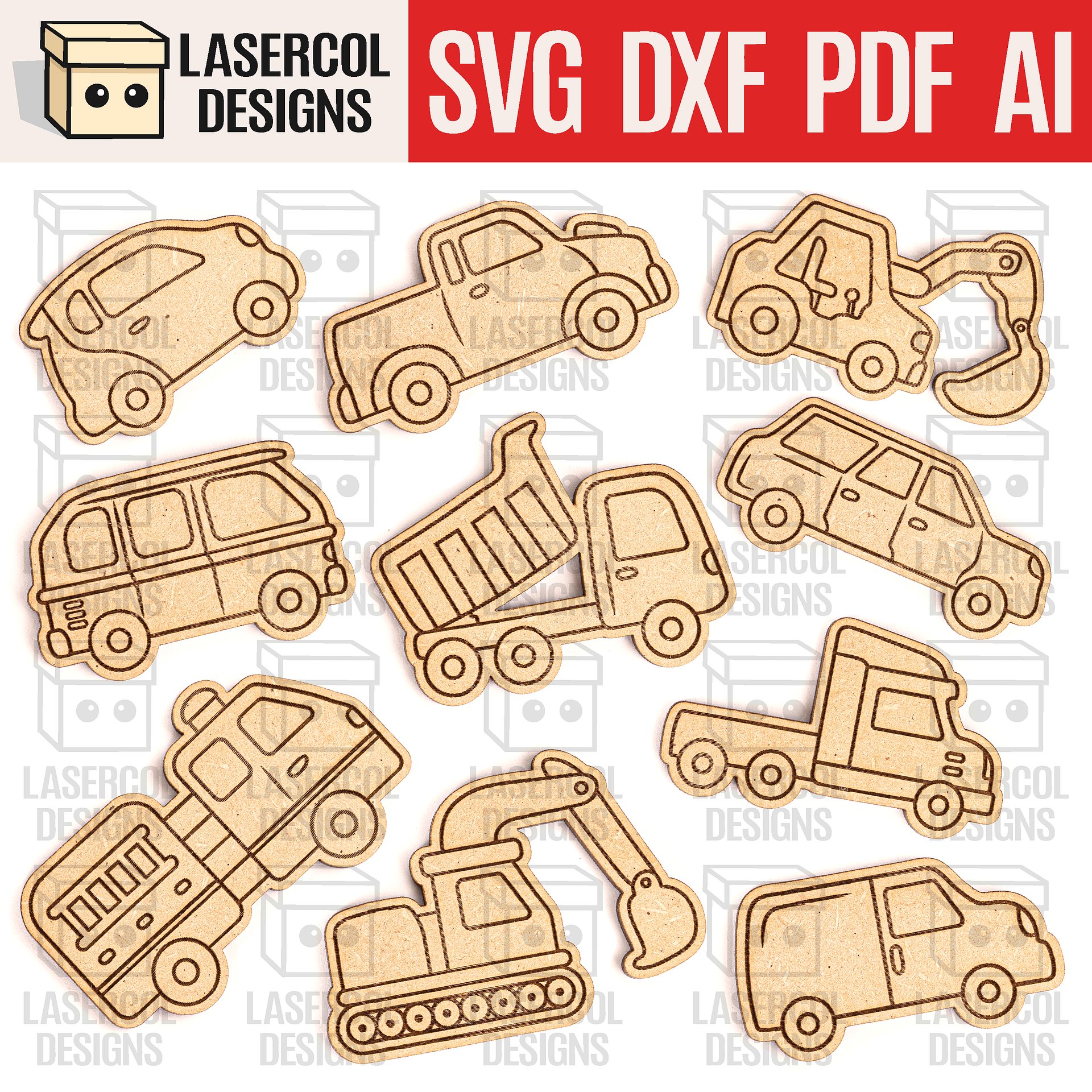 Cars Paint Kit DIY Cut Outs - Laser Cut Files product image (1)