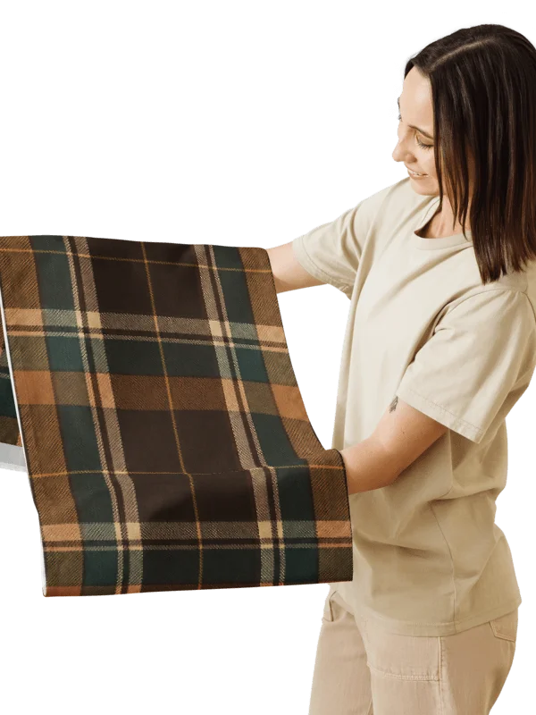 Espresso, Caramel and Teal Plaid Heritage style Table Runner product image (3)