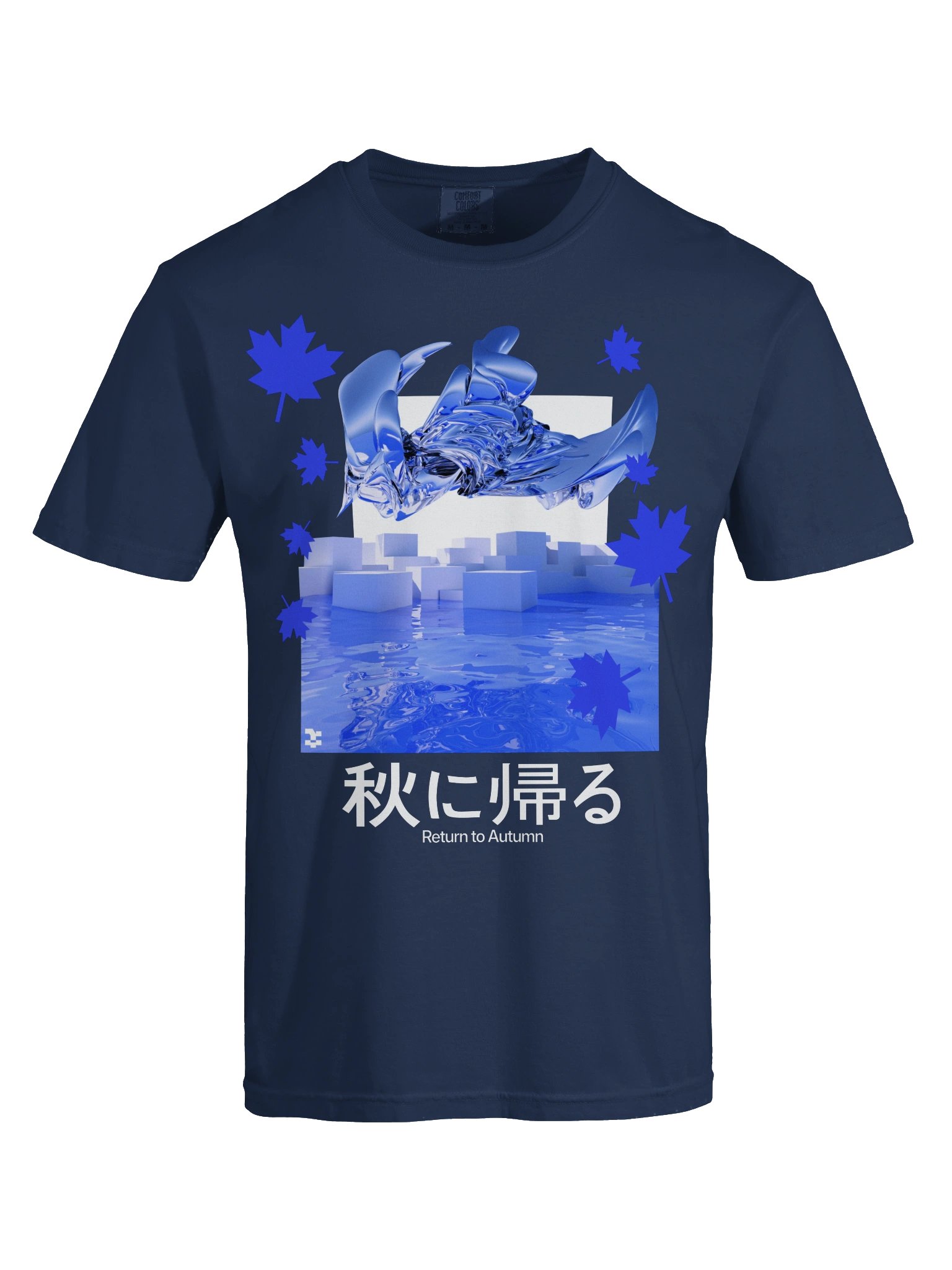 秋に帰る Return to Autumn T-Shirt (Blue Edition) product image (9)