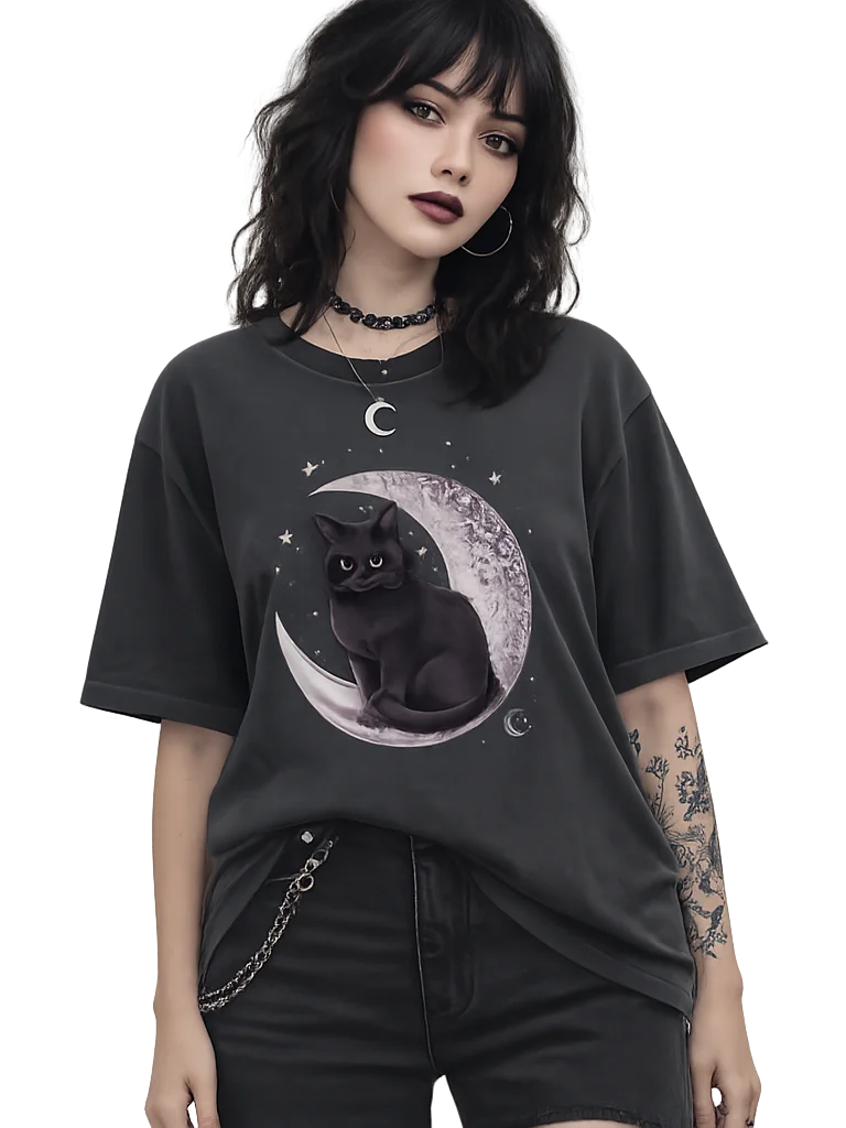 The Moon Familiar // Celestial Cat Box Tee product image (1)