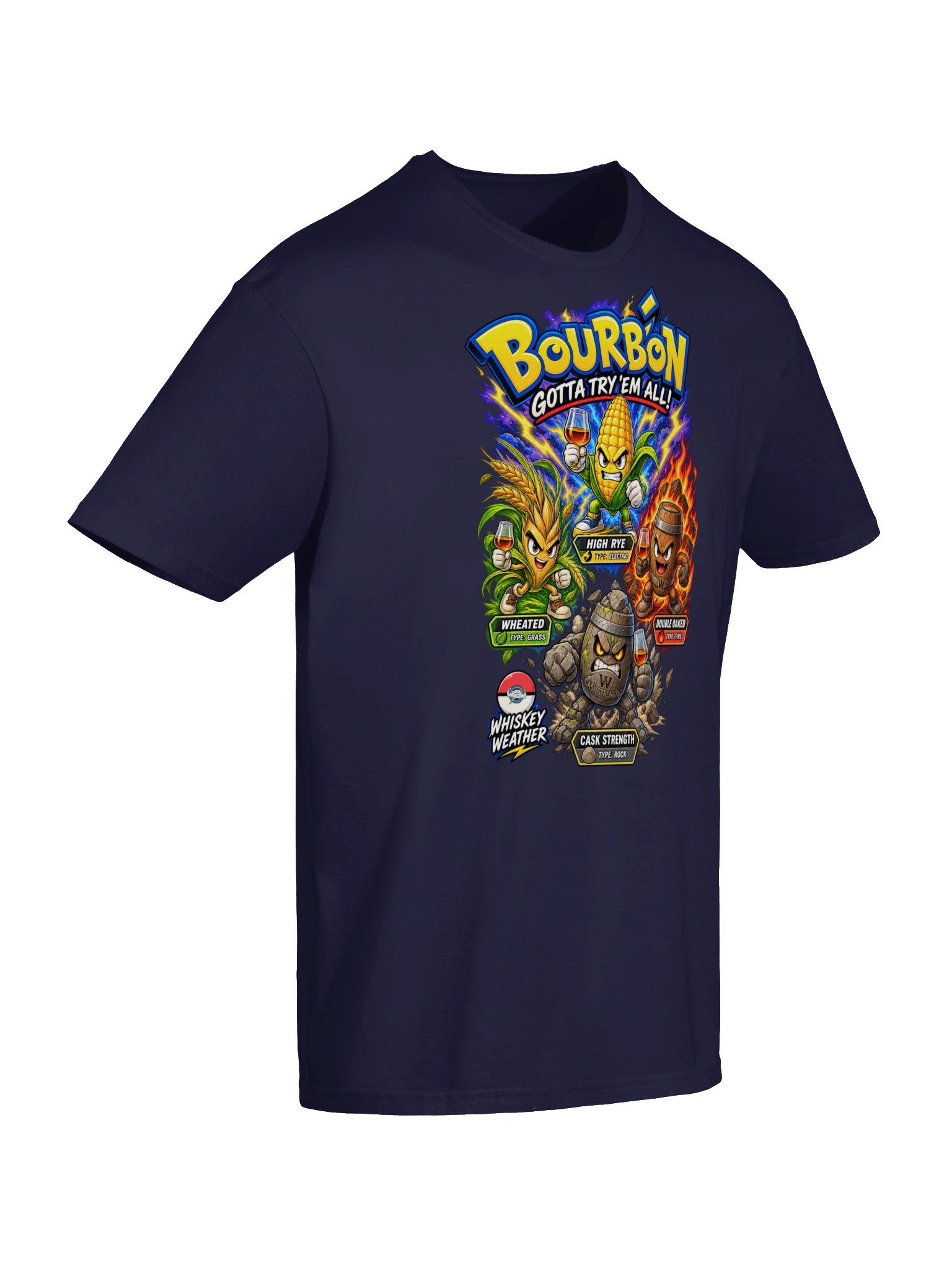 Bourbon Gotta Try ’Em All Types T-Shirt product image (55)
