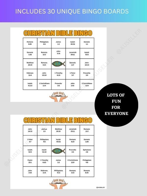 Printable Christian Bible Bingo Game Set product image (6)