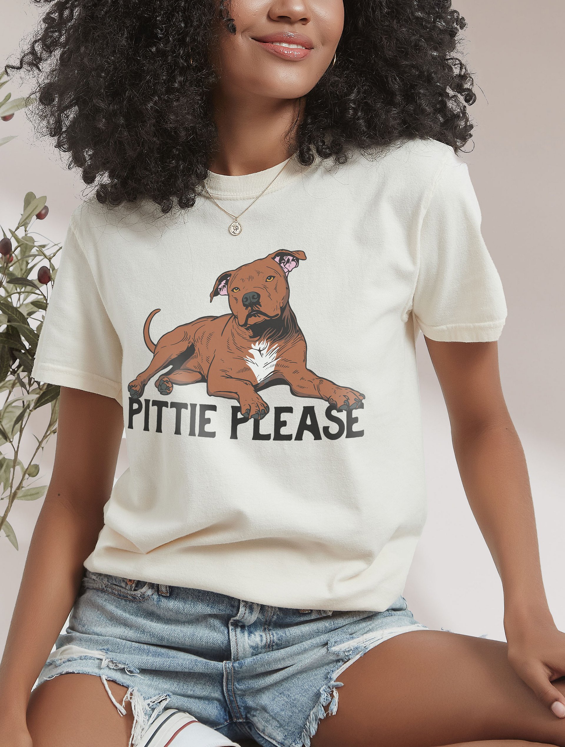 Pittie Please T-Shirt of a Pitbull | Funny T-Shirt for Pittie, Staffordshire, and Bully Owners product image (2)