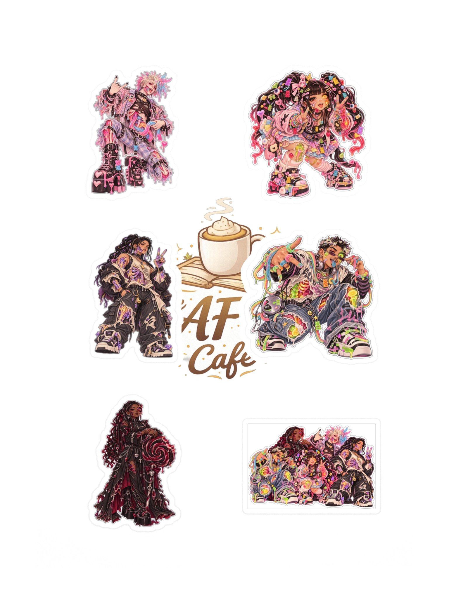 Gummy Grindlings: Stylish Zombies — 6 Sticker Pack product image (3)