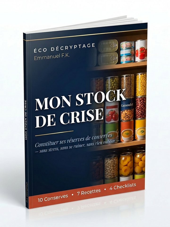 🥫 Mon Stock de Crise — 10 Conserves Essentielles à Stocker + 5 Erreurs Fatales à Éviter | Guide PDF Premium · 18 pages · Plan 4 Semaines product image (1)