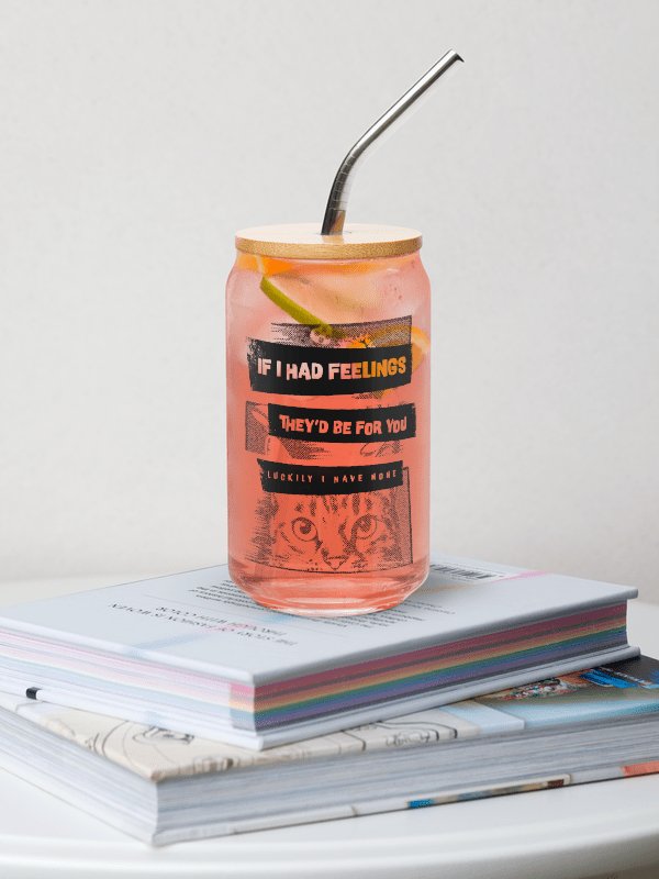 Vintage Cat Gaze - Can-Shaped Glass product image (1)