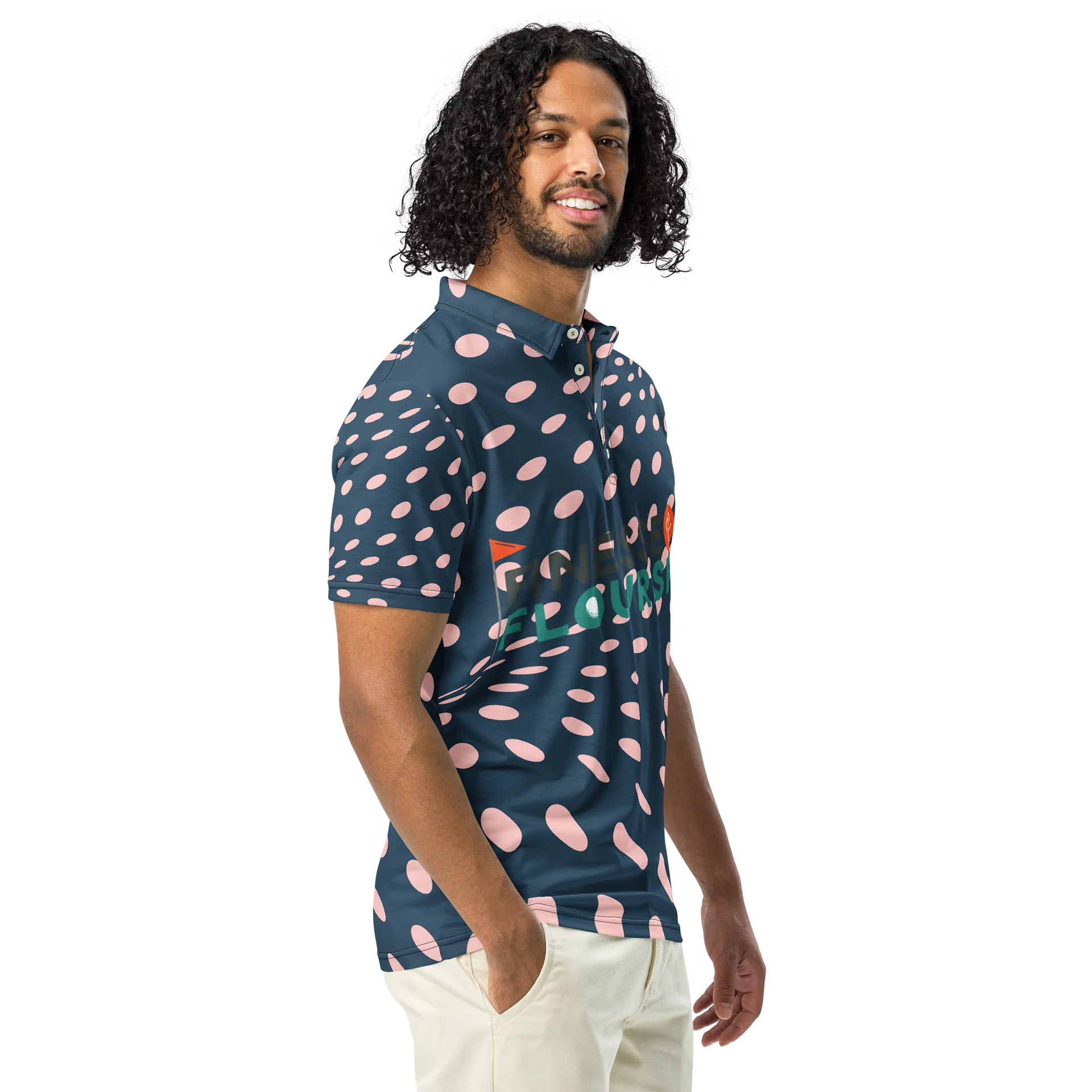 F&F Spot Slim Fit Polo Shirt (NVY) product image (1)