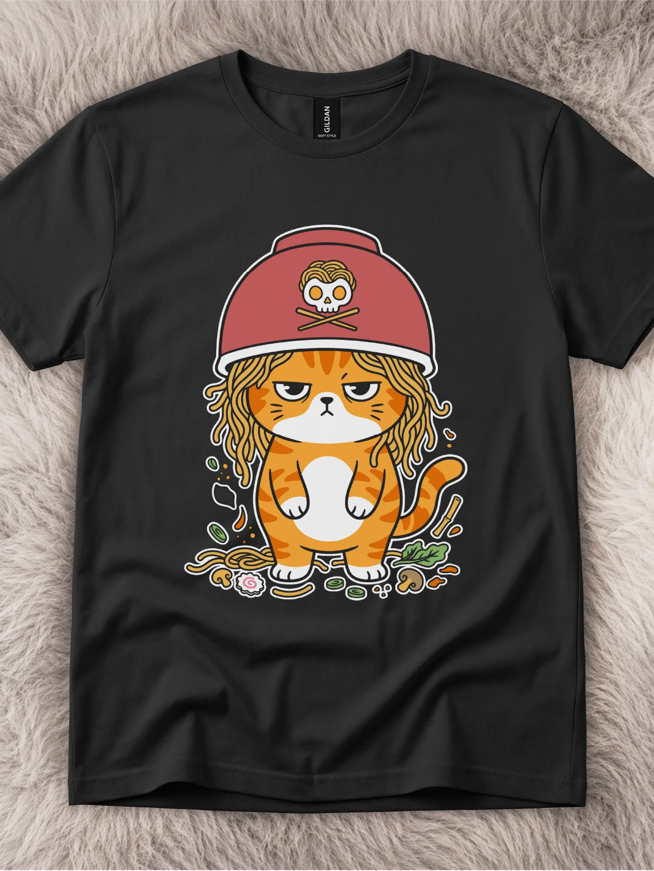 Ramen Mess Orange Cat Shirt product image (1)