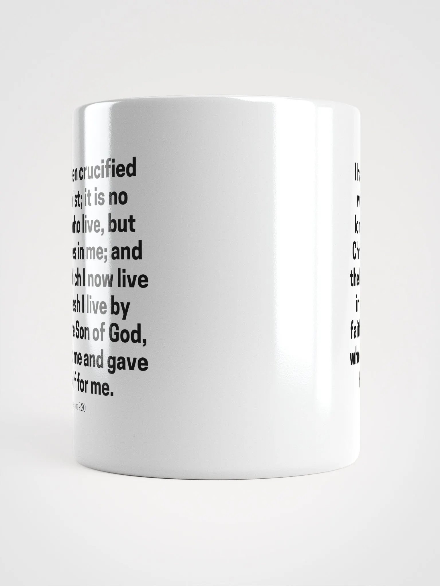I Have Been Crucified With Christ; It Is No Longer I Who Live Galatians 2:20 White Glossy Mug 11/15/20oz product image (5)