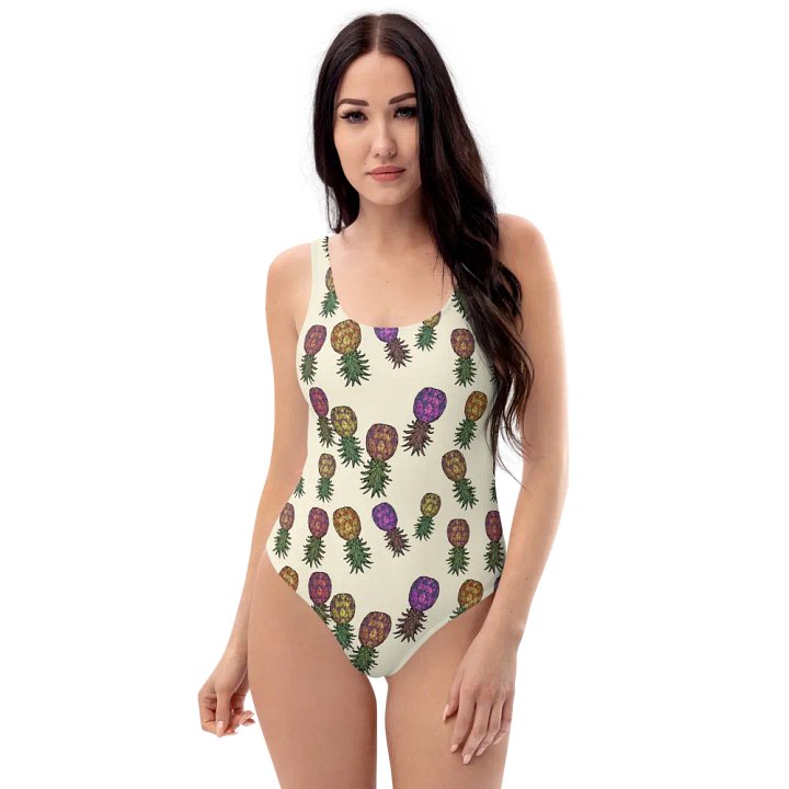 Upside-down Pineapple Swinger Pineapples Print Color Mix one-piece swimsuit product image (1)