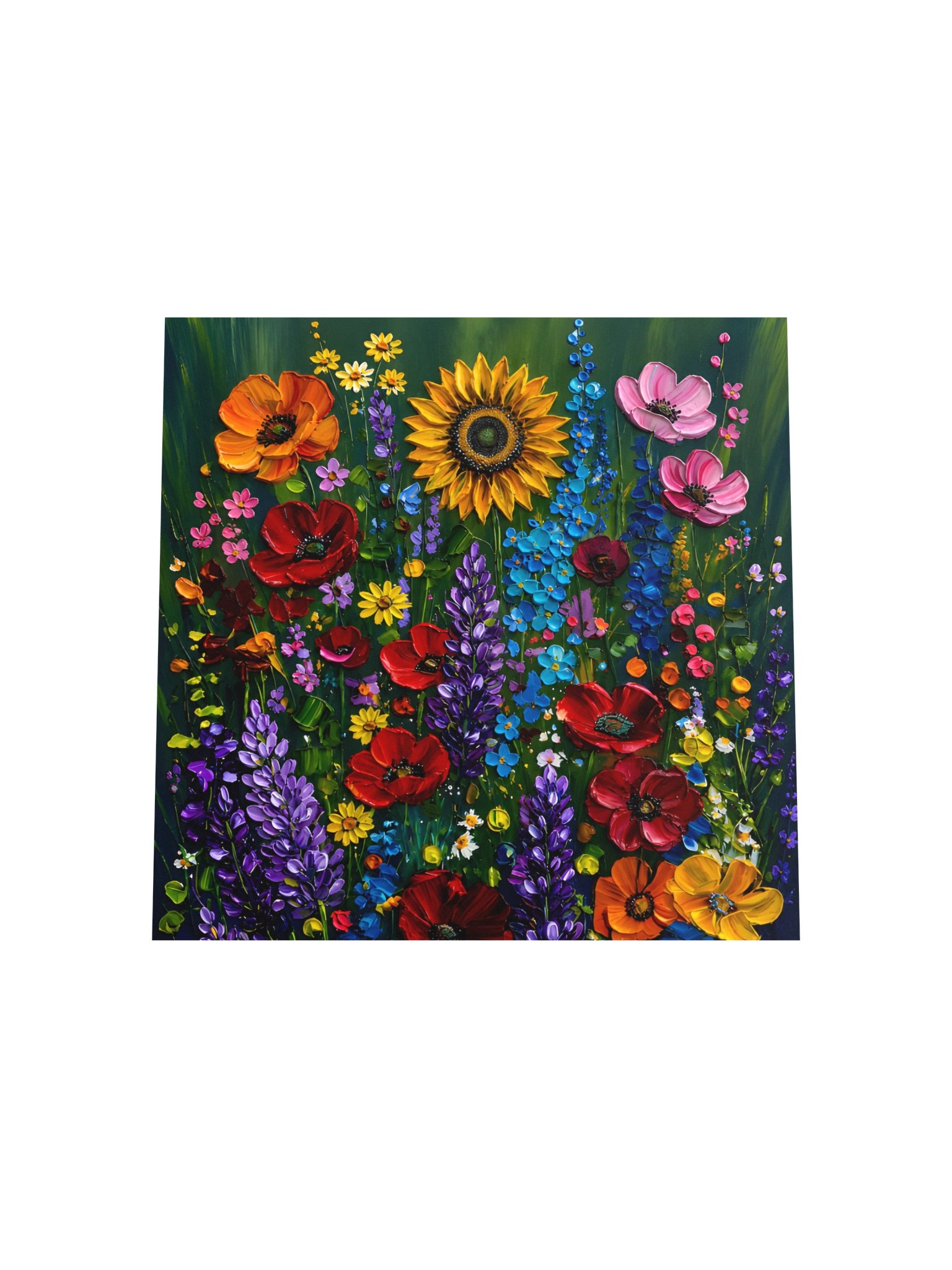Wildflower Meadow Palette Knife Art Print product image (5)
