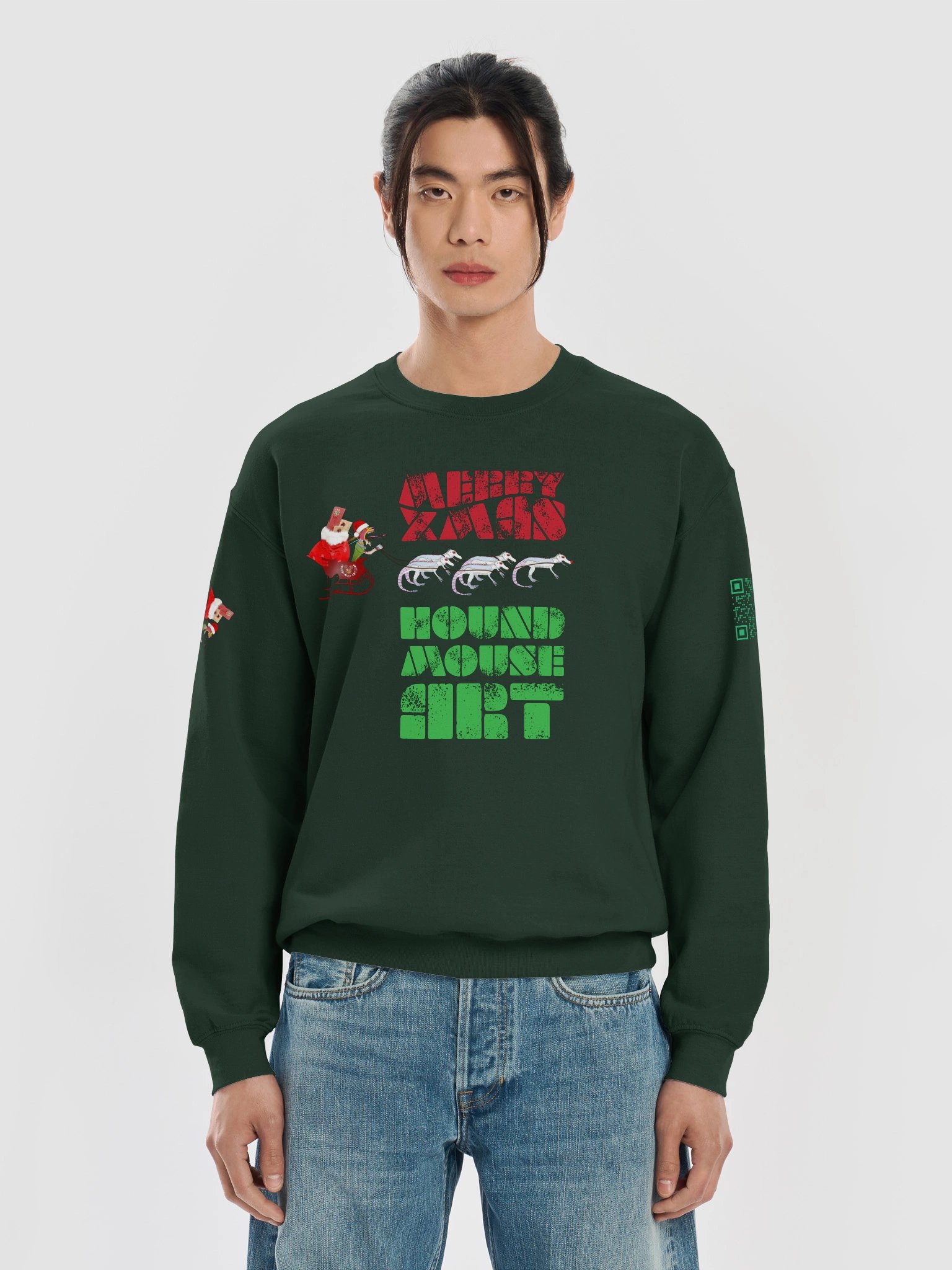 Merry Xmas Houndmouse Art Sweatshirt product image (40)