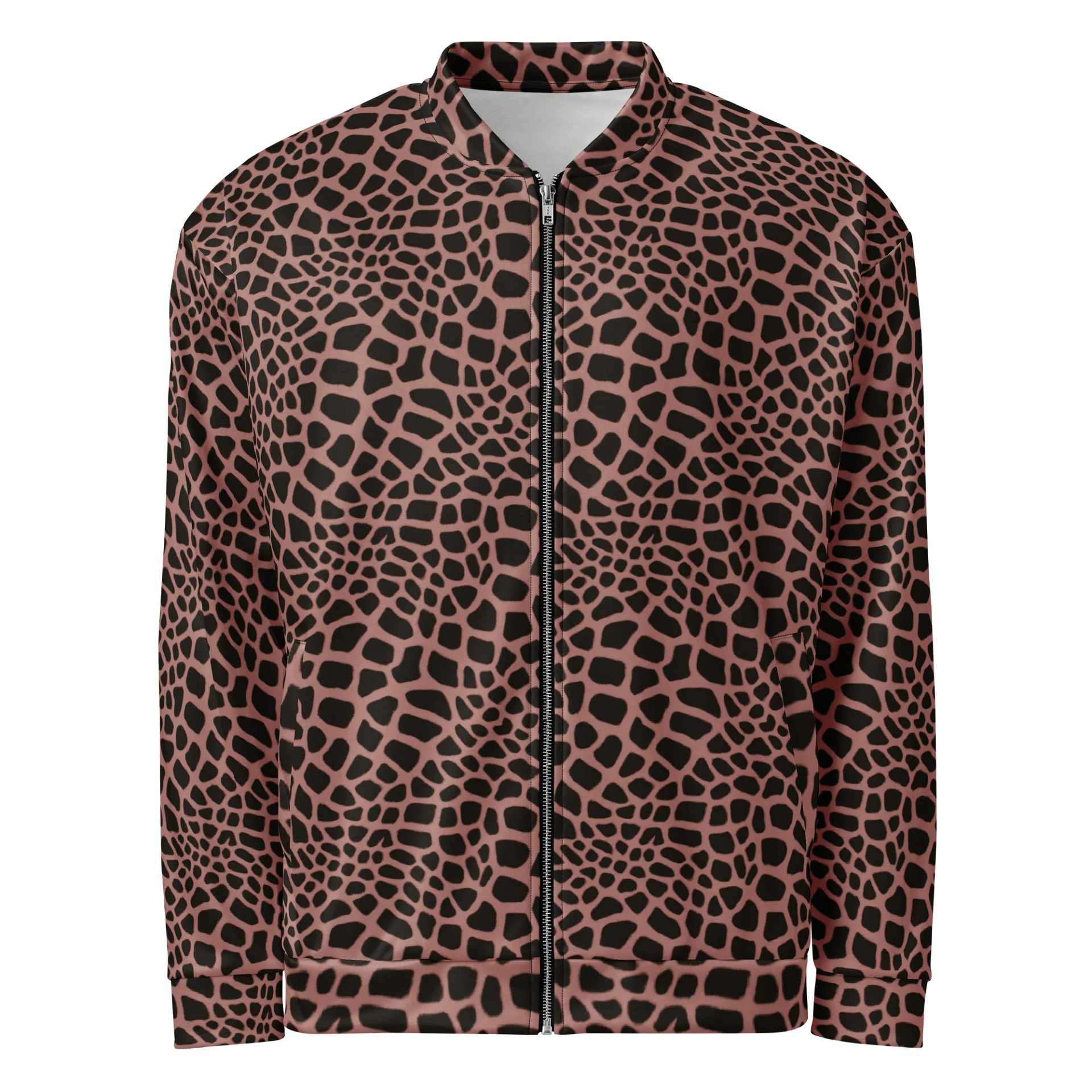 Brown Giraffe Bomber Jacket product image (1)