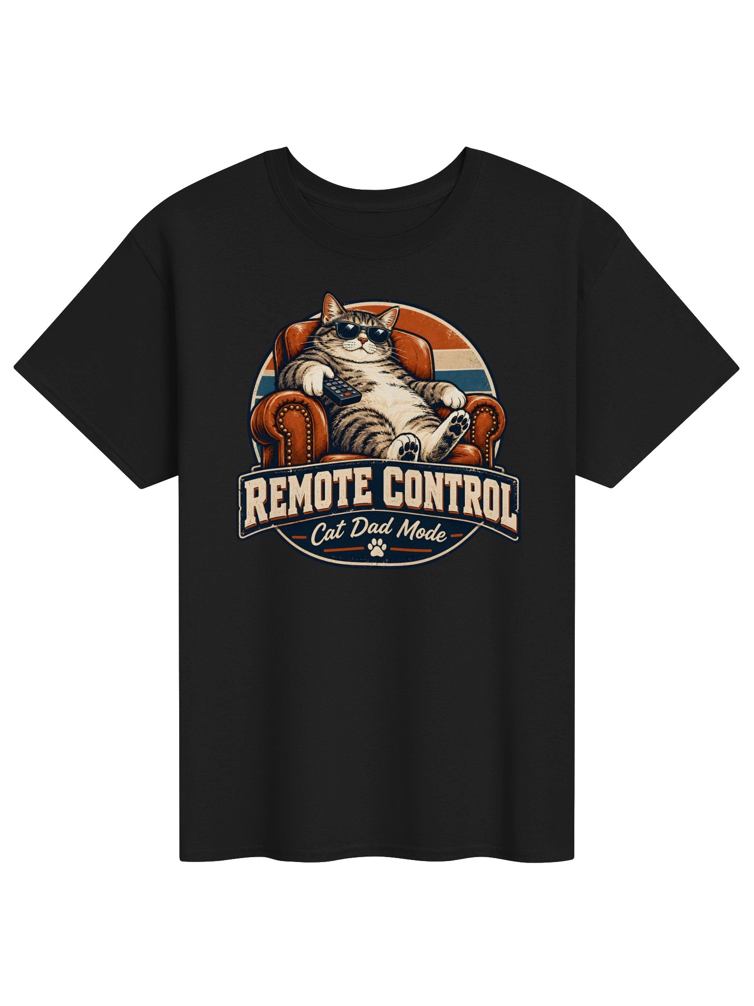 Remote Control Cat Dad Mode T-Shirt – Funny Vintage Cat Dad Shirt
