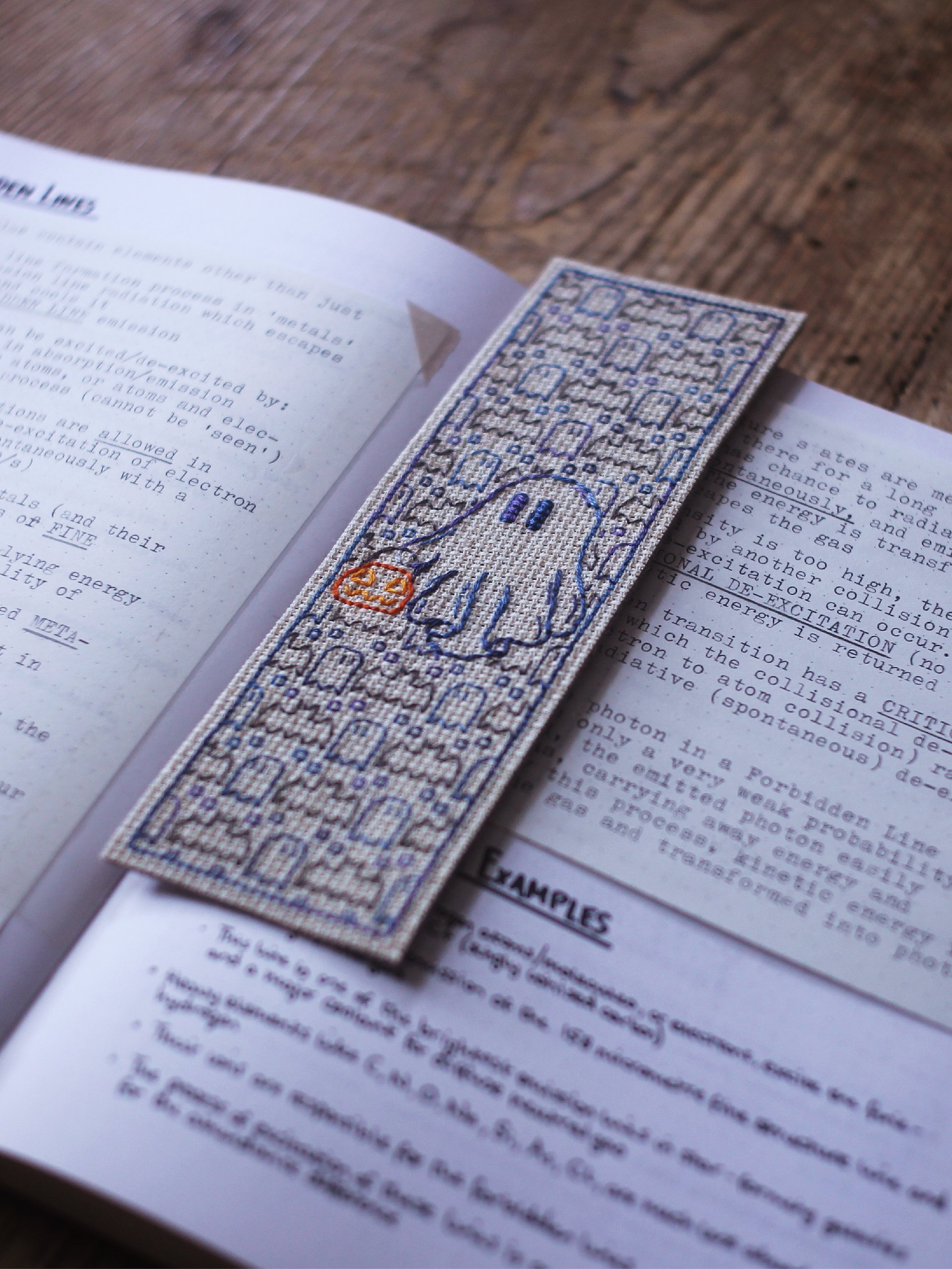 Happy Haunting Bookmark • Blackwork Cross Stitch Pattern • PDF Digital Download product image (6)
