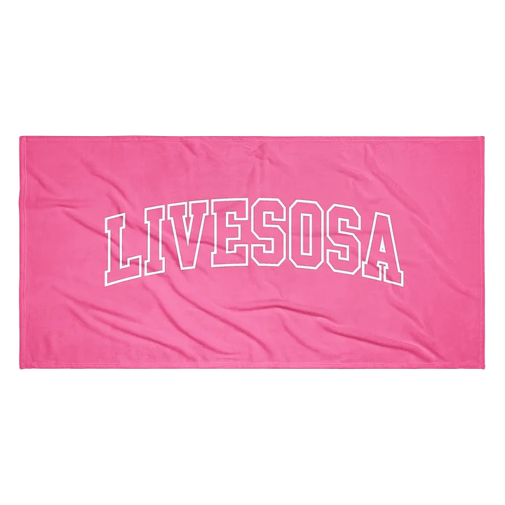 LIVESOSA Pink Curved Text Beach Towel product image (2)
