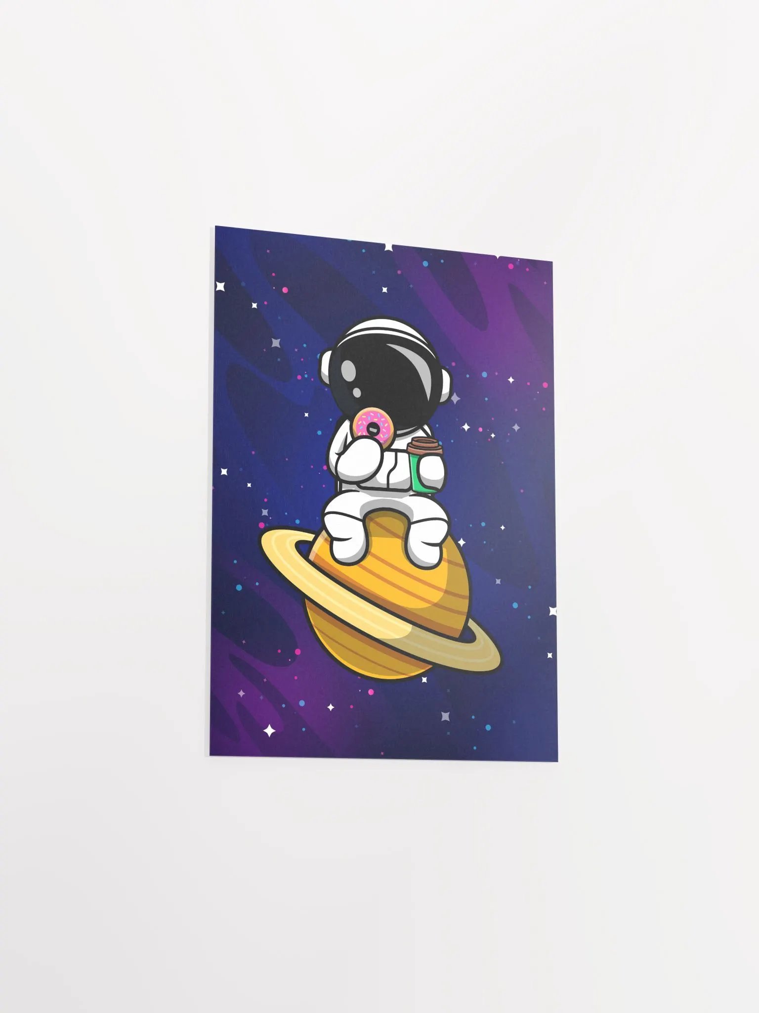 Astronaut & Donut — space poster, synthwave space, neon space, aesthetic poster product image (8)