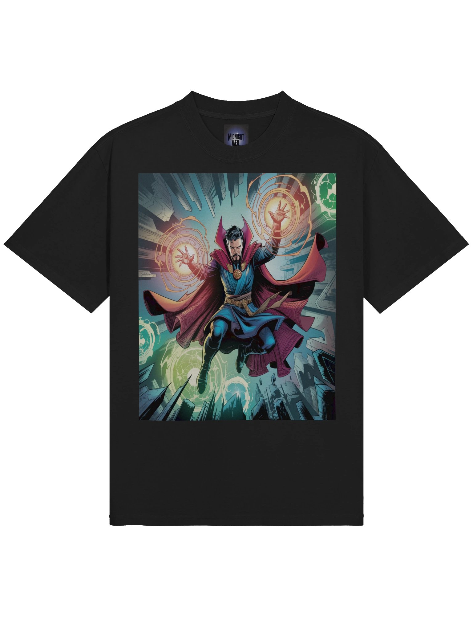 Doctor Strange Sorcerous Surge Oversized Faded T-Shirt – Mystic Eclipse Mantle product image (5)