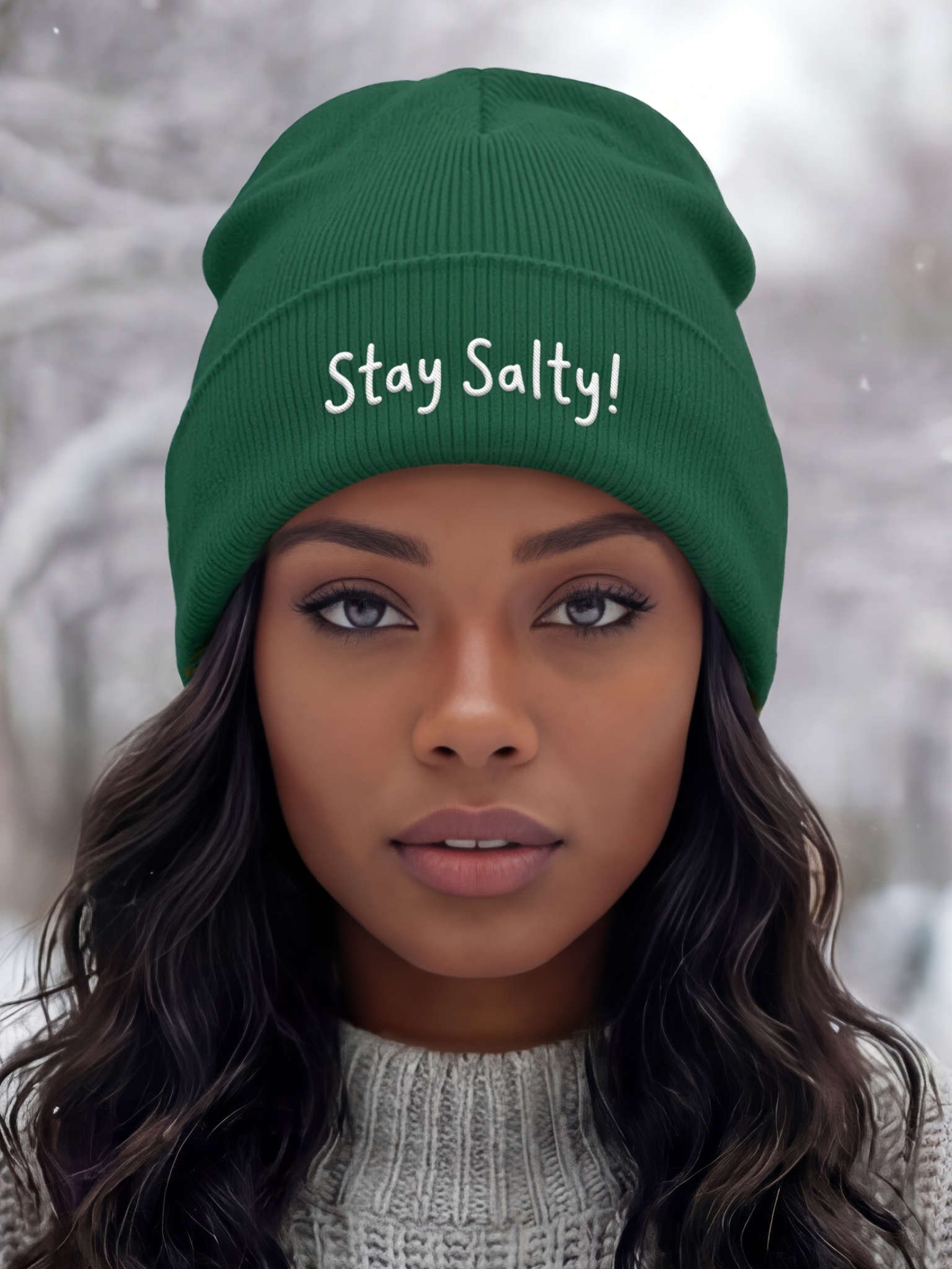 Stay Salty! Embroidered Cuffed Beanie – Soft & Cozy Unisex Accessory for Everyday Elegance product image (7)