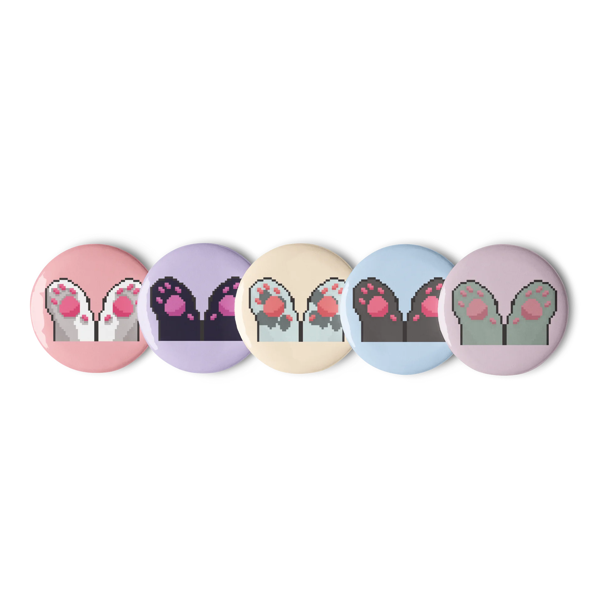 Pixel Cat Paw Pin Buttons Set product image (1)