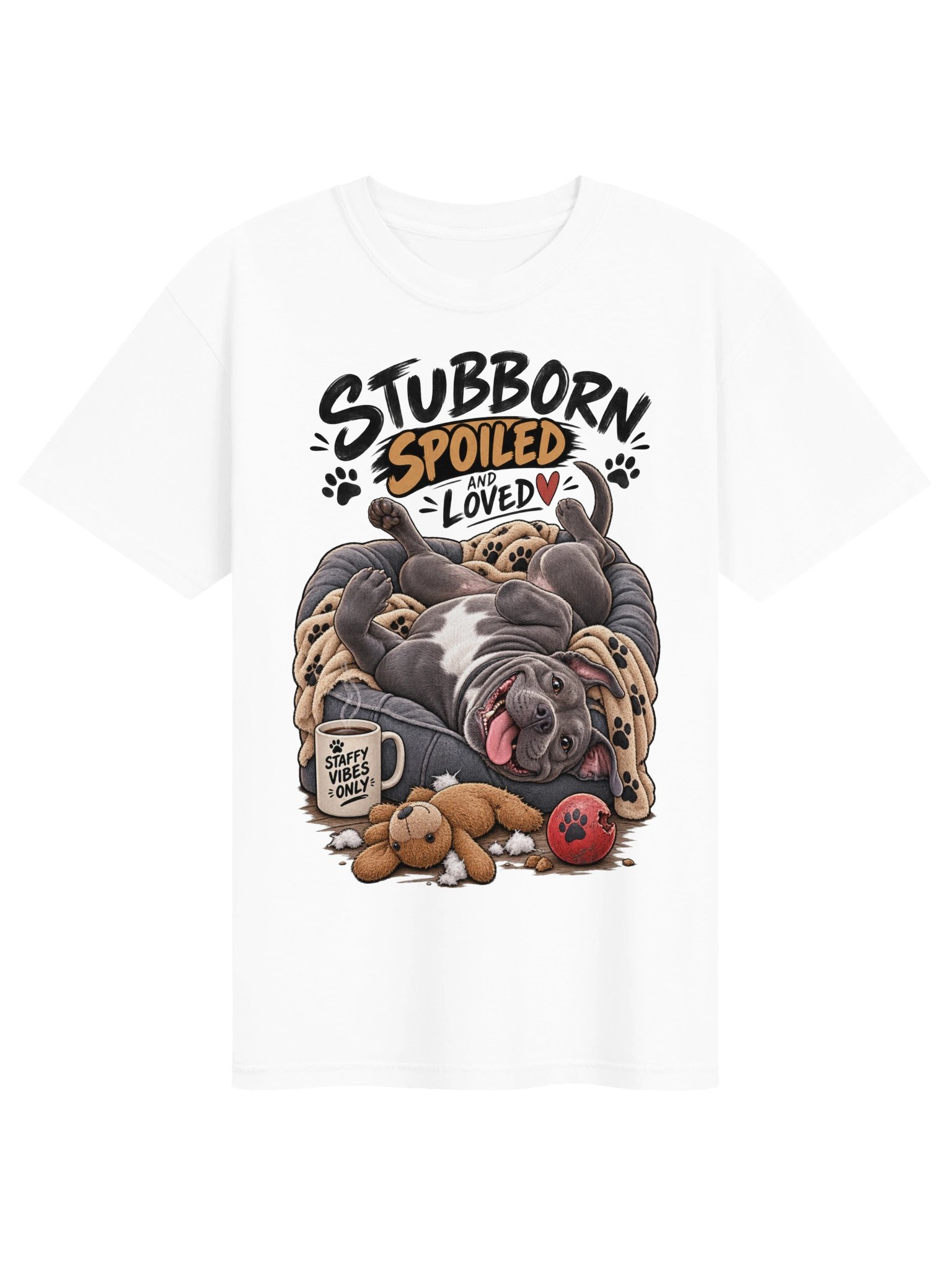 Bulldog Stubborn and Spoiled - Sarcastic Funny Animal Lover T-Shirt | Witty Bulldog Attitude Tee product image (2)