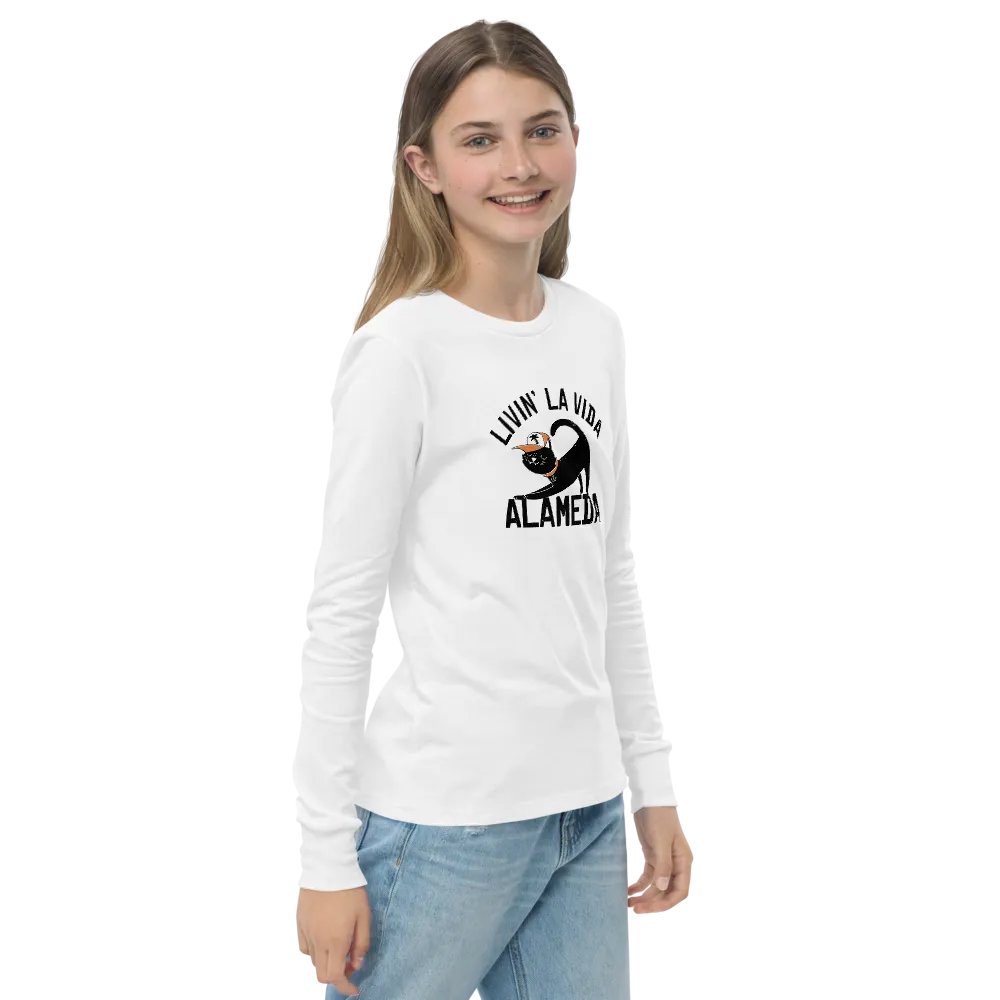 Cool Cat Bella+Canvas Youth Long Sleeve T-Shirt product image (4)