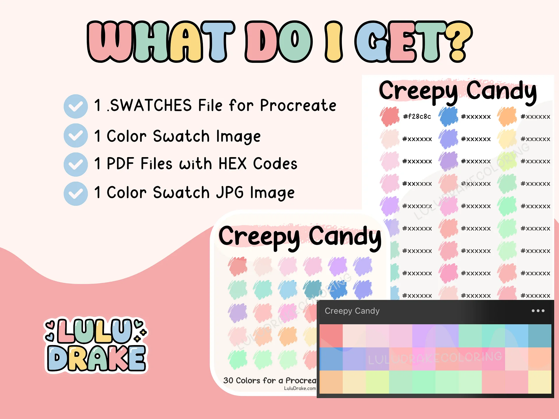 Creppy Candy Procreate Color Palette with HEX Codes ★ DIGITAL ★ product image (5)