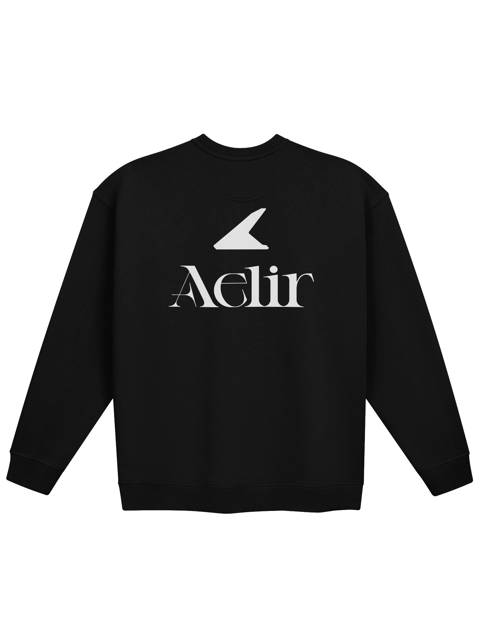 Aelir Keel Stacked Minimal Black Oversized Sweatshirt product image (2)