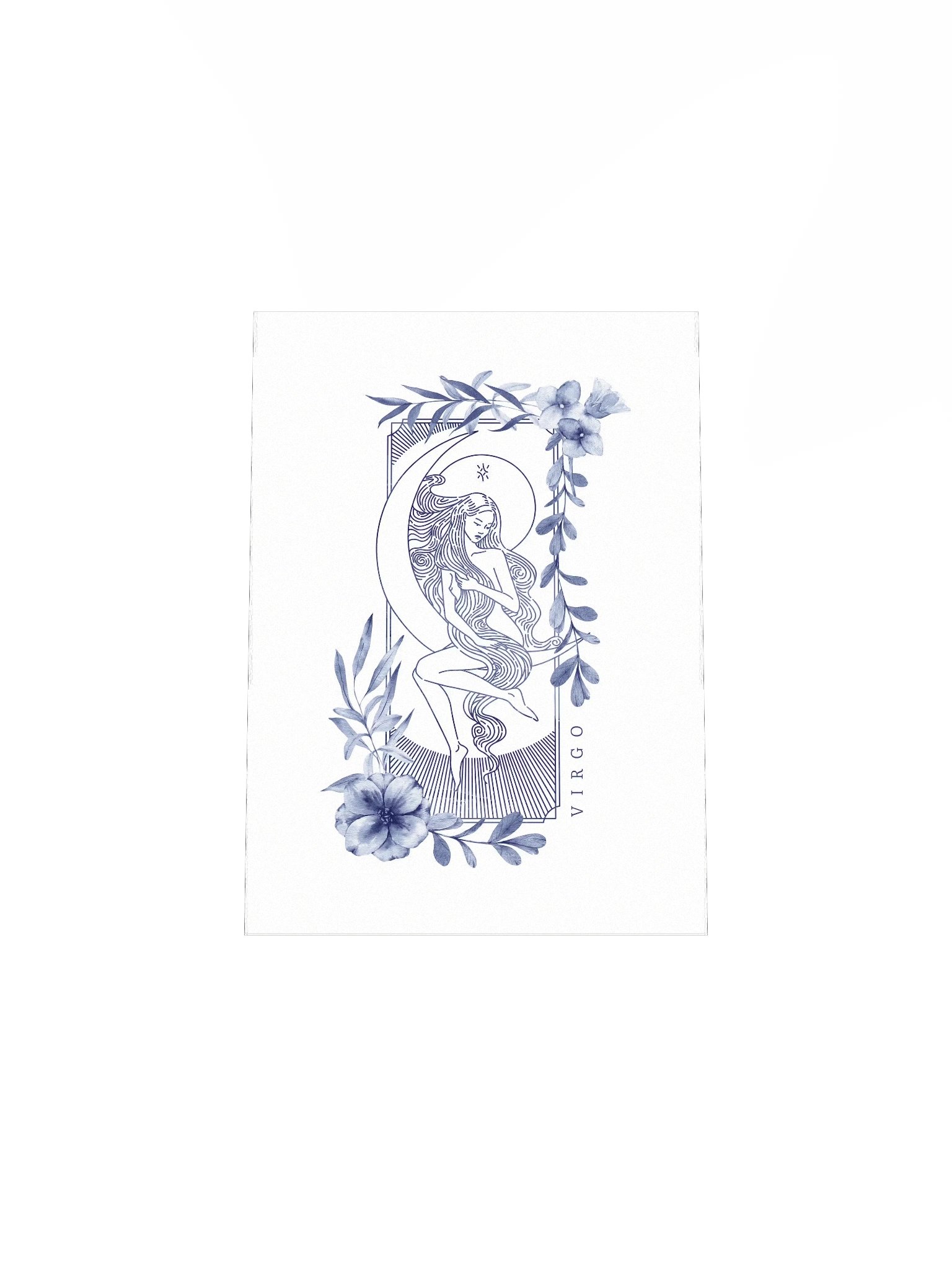 Virgo Blue Line Art Zodiac Print product image (6)