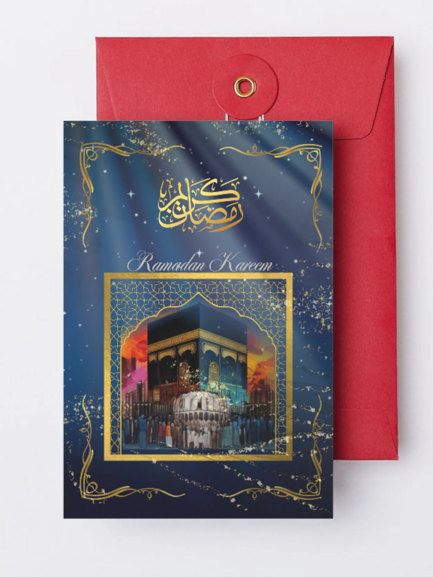 Ramadan Greeting Card | Islamic Digital Download | Eid Mubarak | Kaaba Art | Printable Muslim Gift | Ramadan Kareem Decor product image (3)