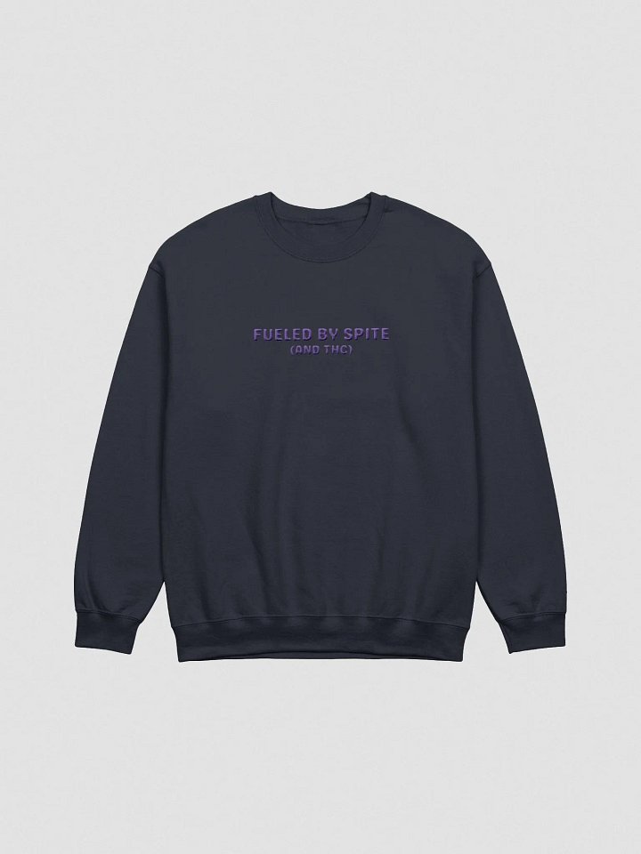 FUELED BY SPITE (purple thread) embroidered classic crewneck product image (1)