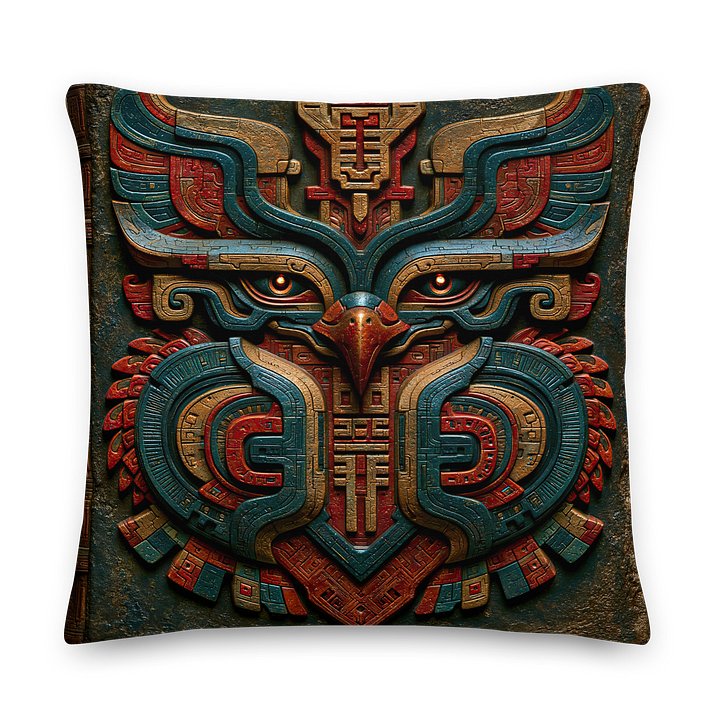 Sky Archive Crest I — Sacred Avian Machine Cushion Cover 22x22 product image (1)
