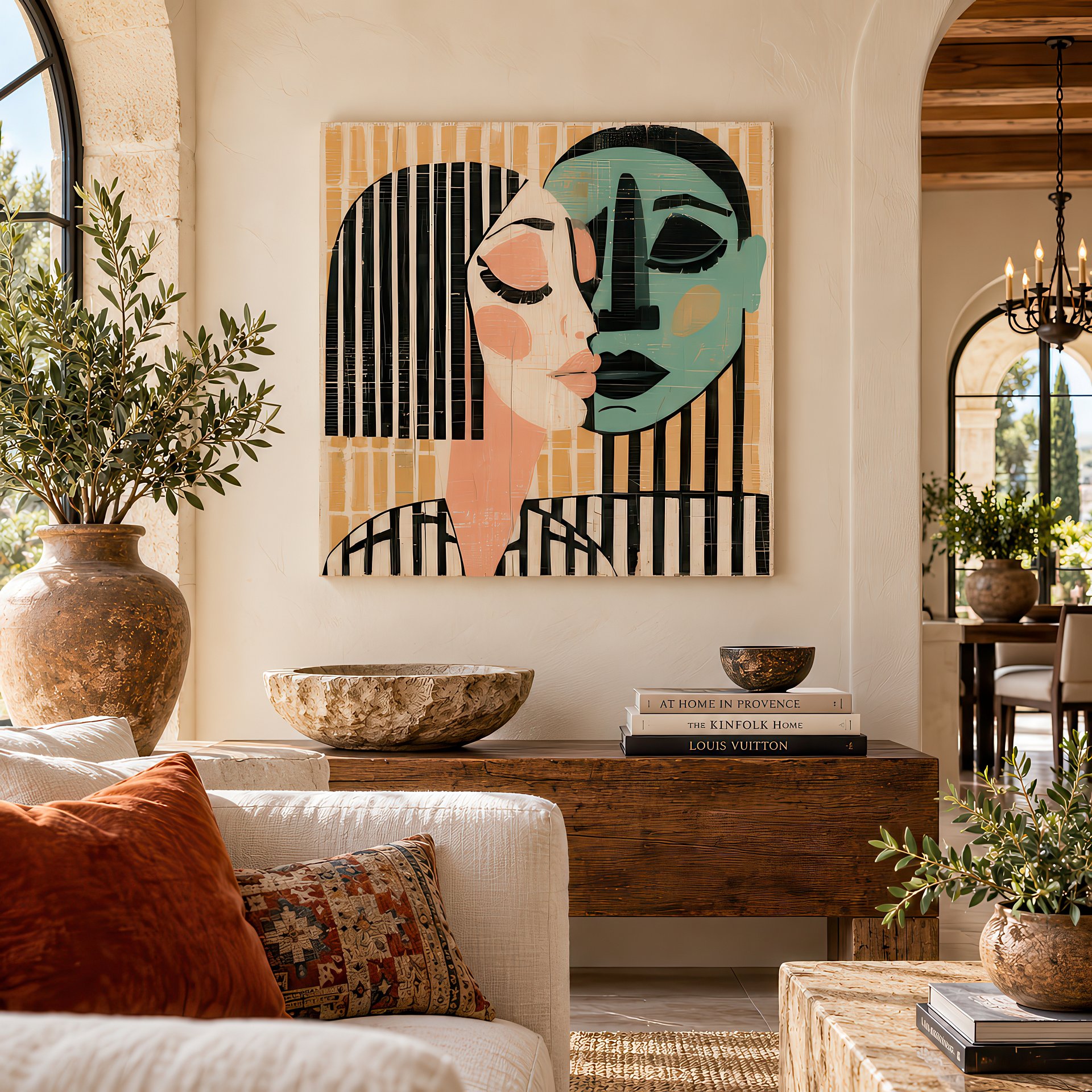 Le Baiser | Mid-Century Lovers Birch Wood Art | Wall Decor | 24x24″ (60x60 cm) product image (2)