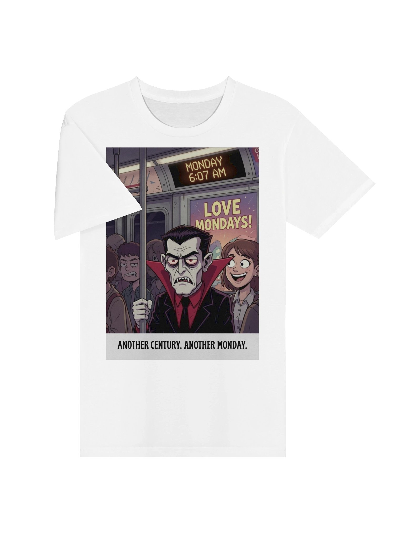 Another Century. Another Monday. Vampire Commute Shirt – Gothic Streetwear Apparel product image (3)