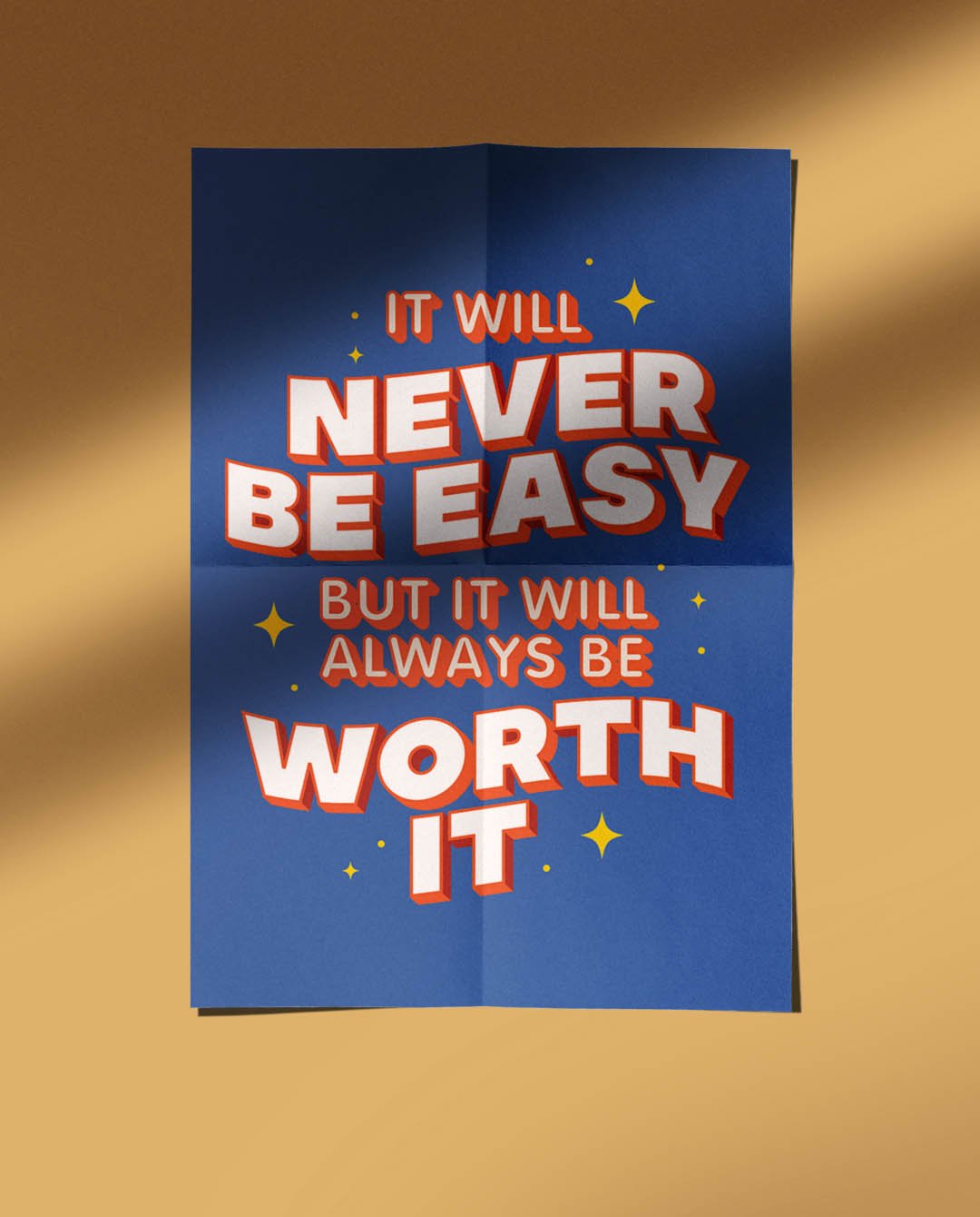 Never Easy Quote Affirmation Printable Wall Art Decor - Instant Download product image (4)