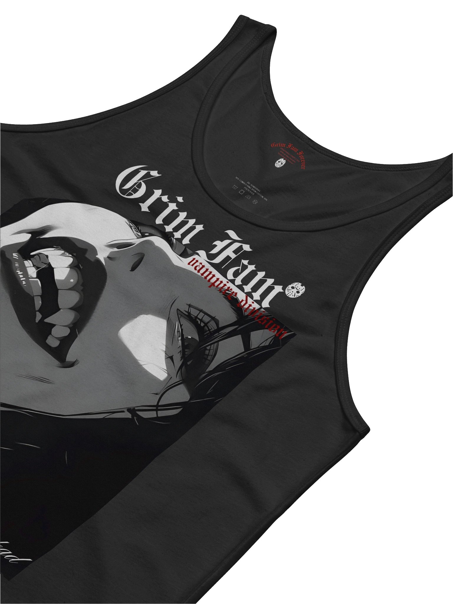 GRIM FAM — HALLOWEEN HORROR DROP: VAMPIRE DIVISION - NIGHT SHIFT CREW - SINGLET - #2 Black / Navy / Blue / Red / Grey product image (3)