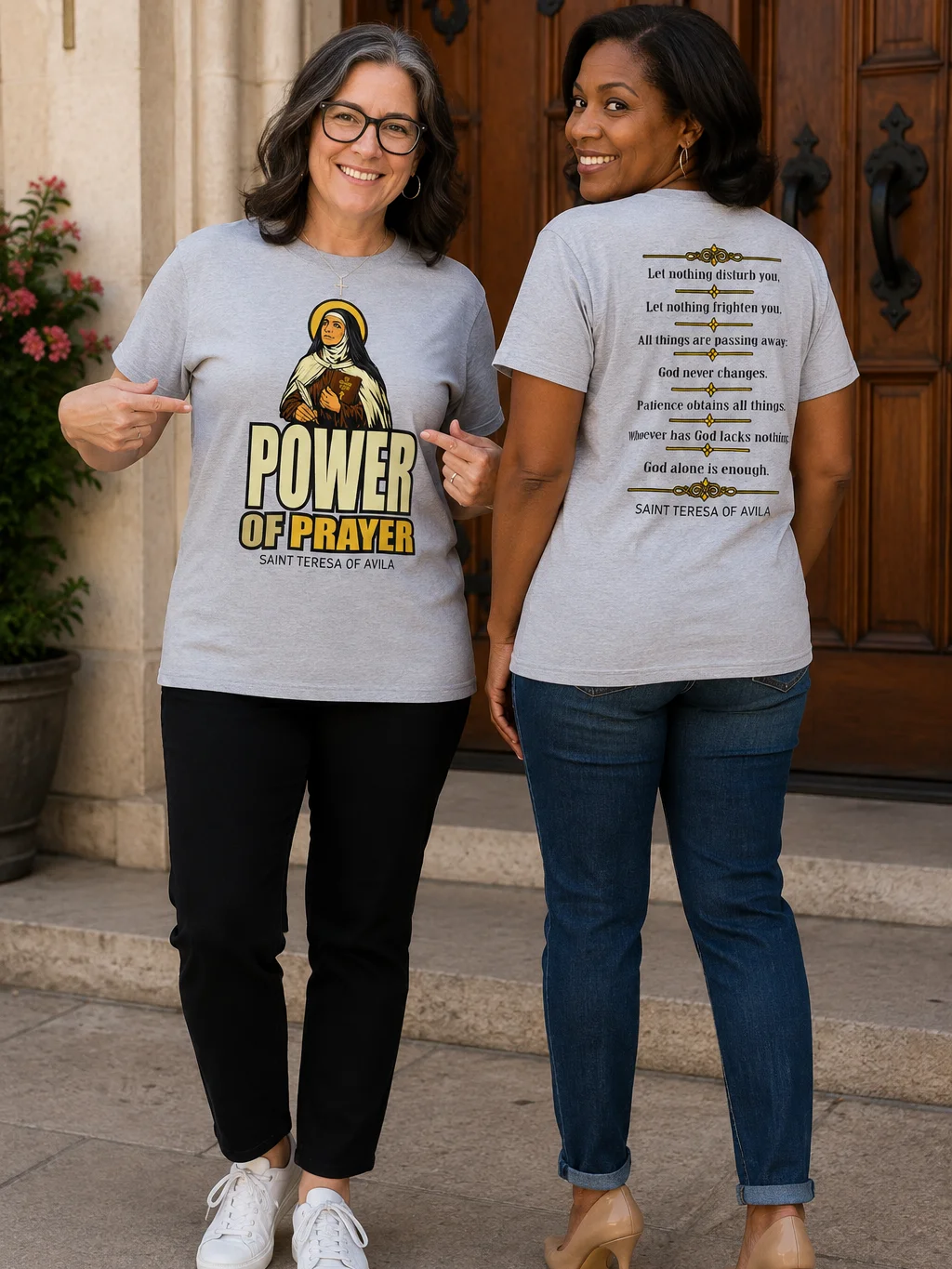 Power of Prayer - Saint Teresa of Avila T-Shirt (Front & Back) product image (1)