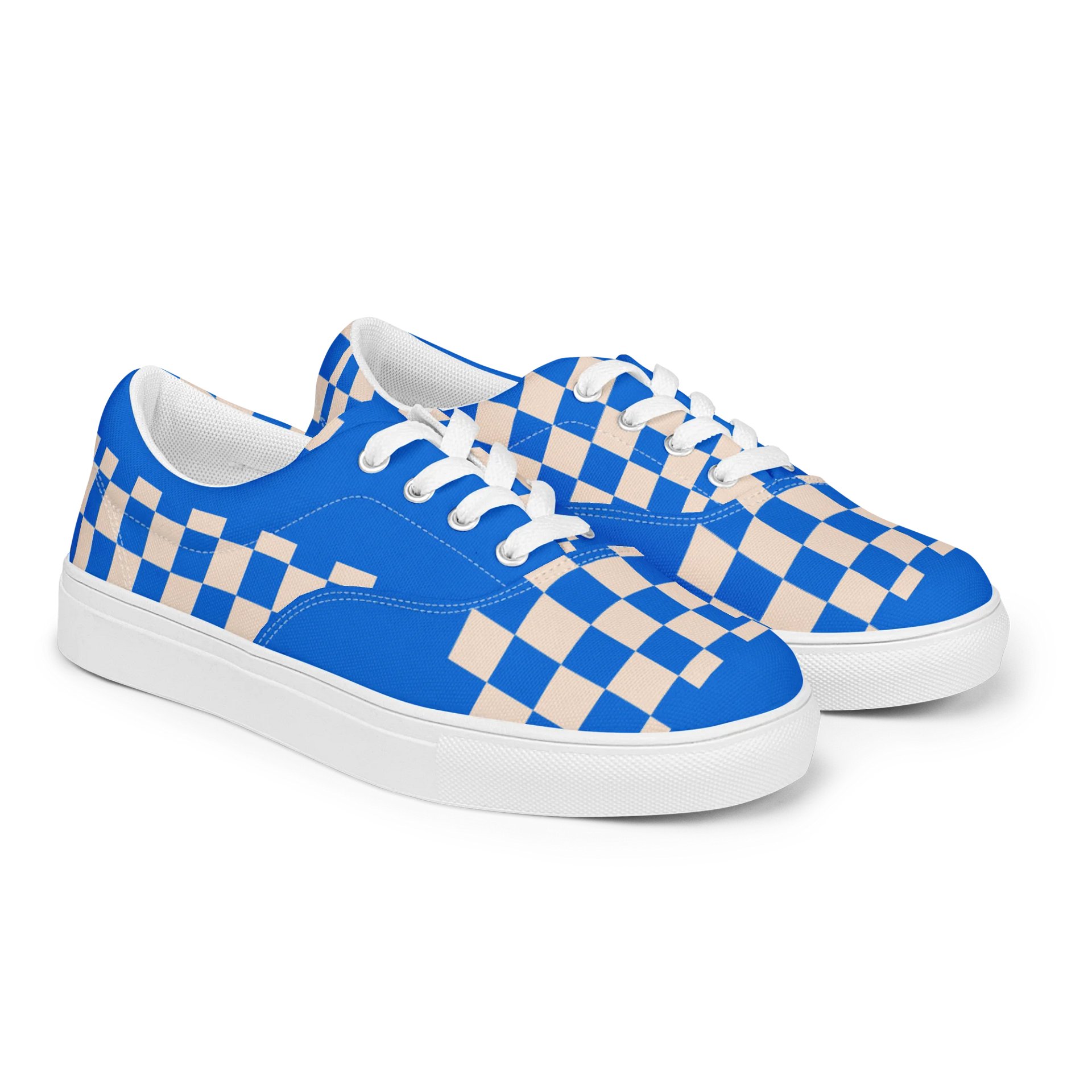 Checkered Blues Men's Canvas Shoes product image (2)