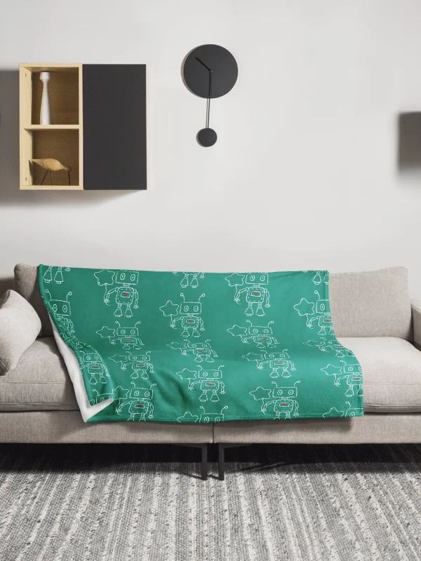 Cosmic Robot Throw Blanket product image (1)