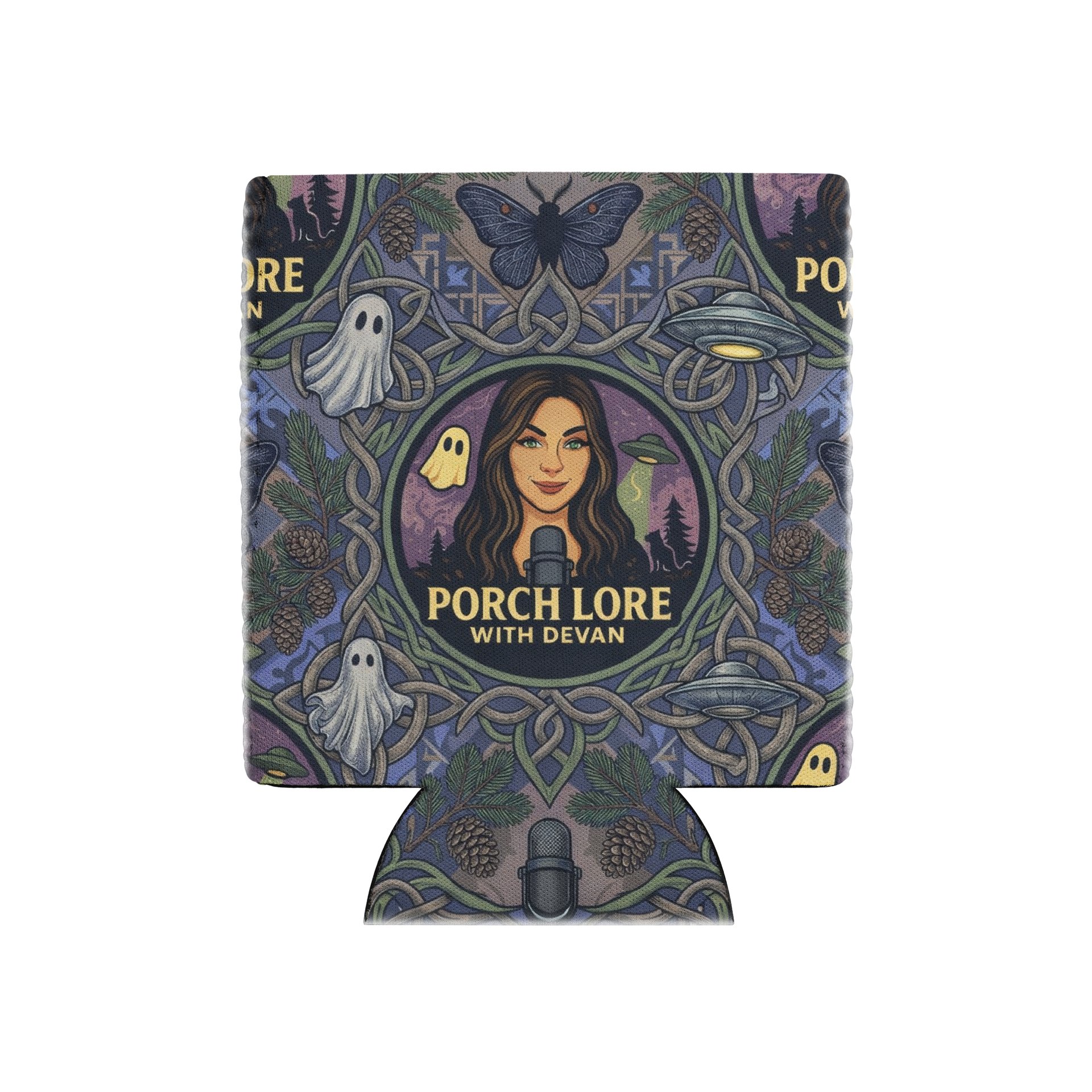 PORCH LORE DEVAN PERIWINKLE MOTH COOZIE CAN COOLER product image (1)