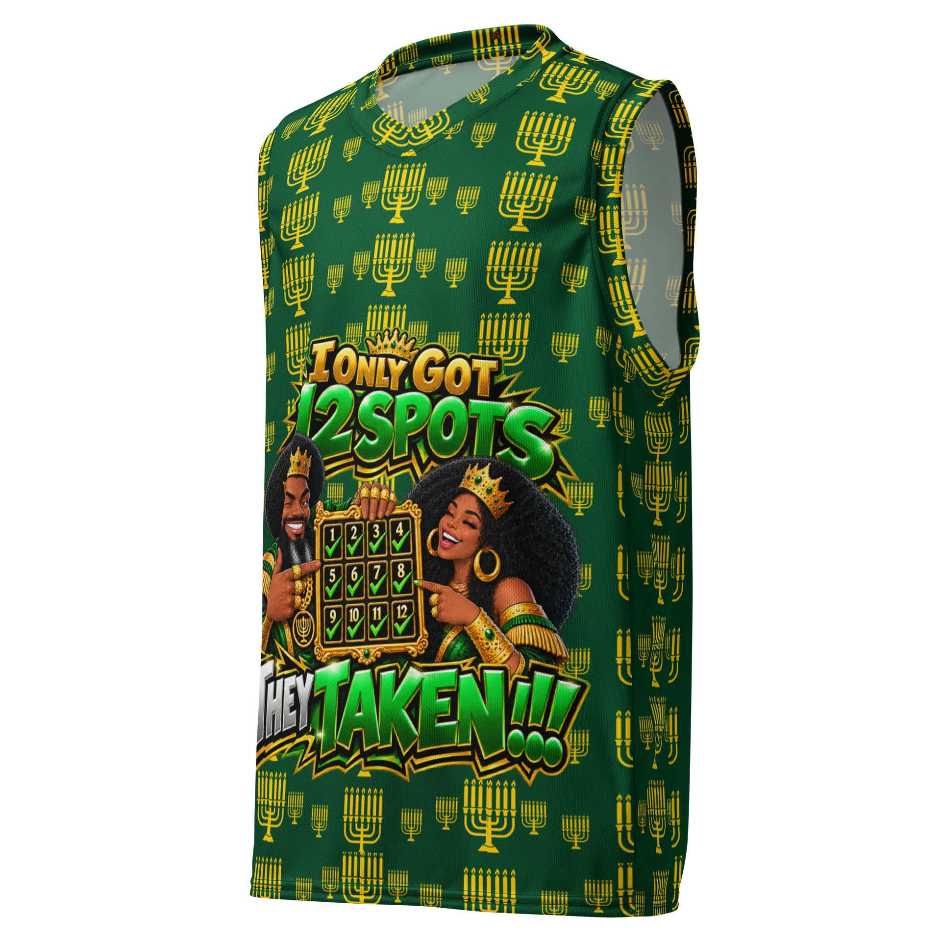 12 Spots Taken Basketball Jersey Green product image (1)
