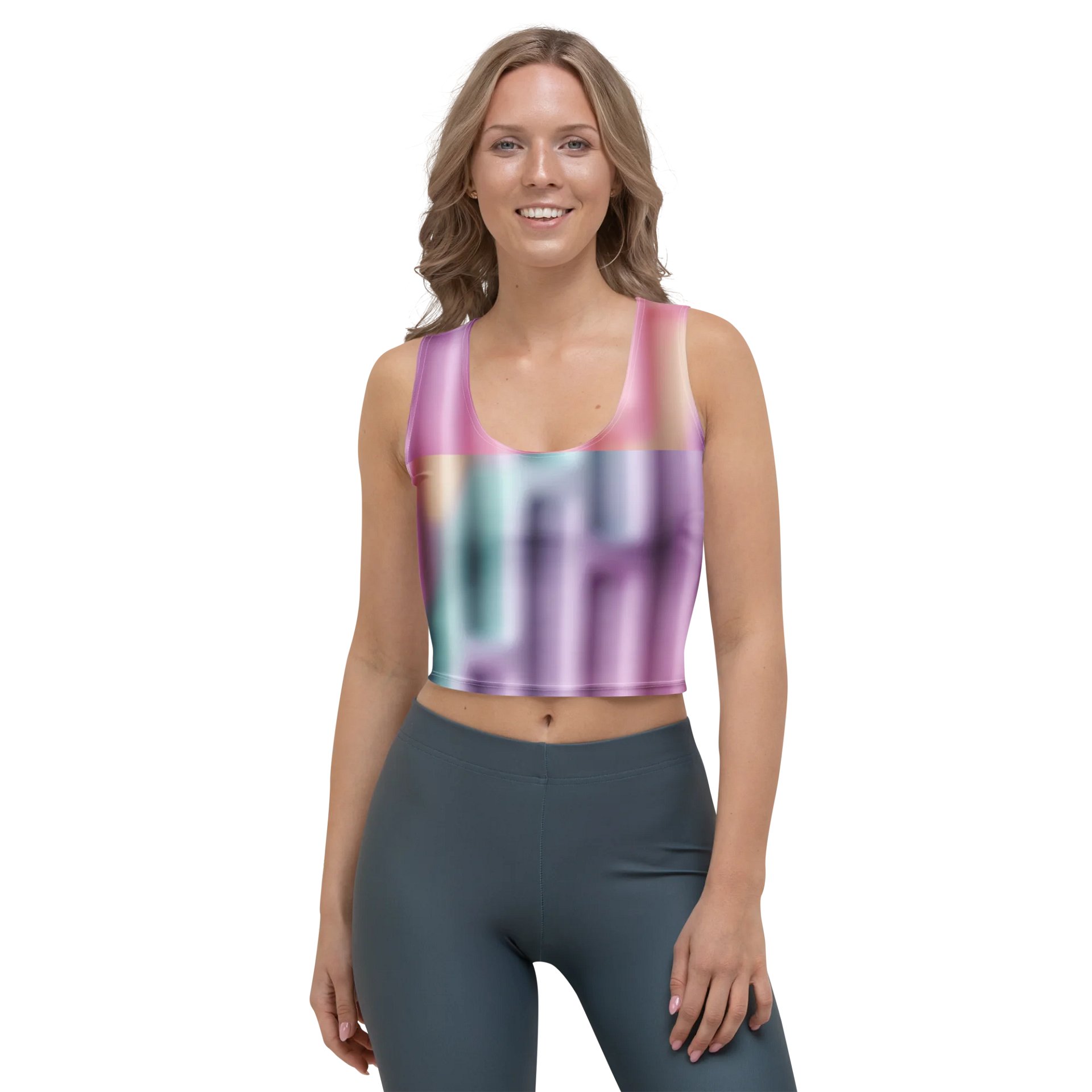 Vibrant Blurred Stripes Crop Top product image (1)