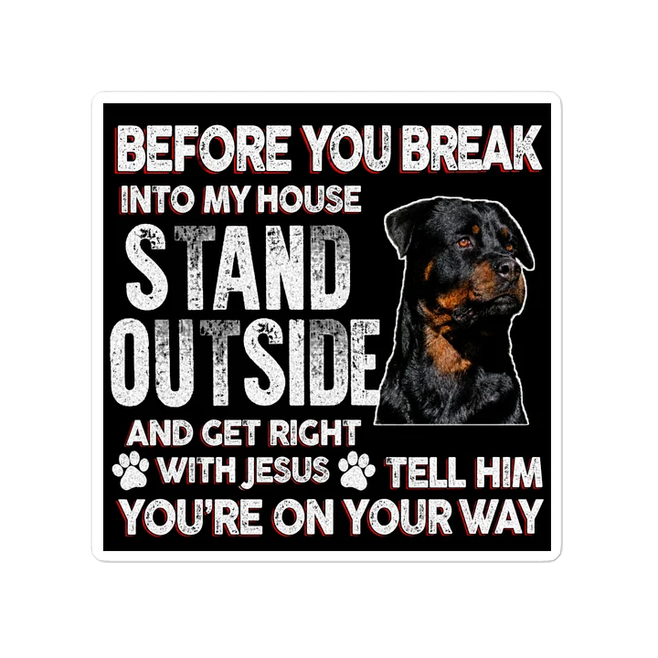 Rottweiler Jesus Warning Sticker product image (2)