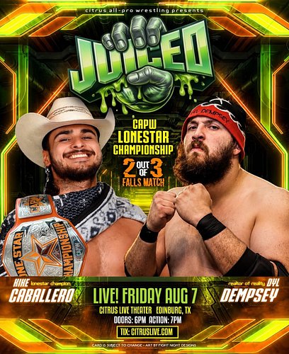 Dyl Dempsey made the challenge. CAPW made it official. 🗣

Kiké Caballero defends the Lone Star Championship against Dyl Demps...