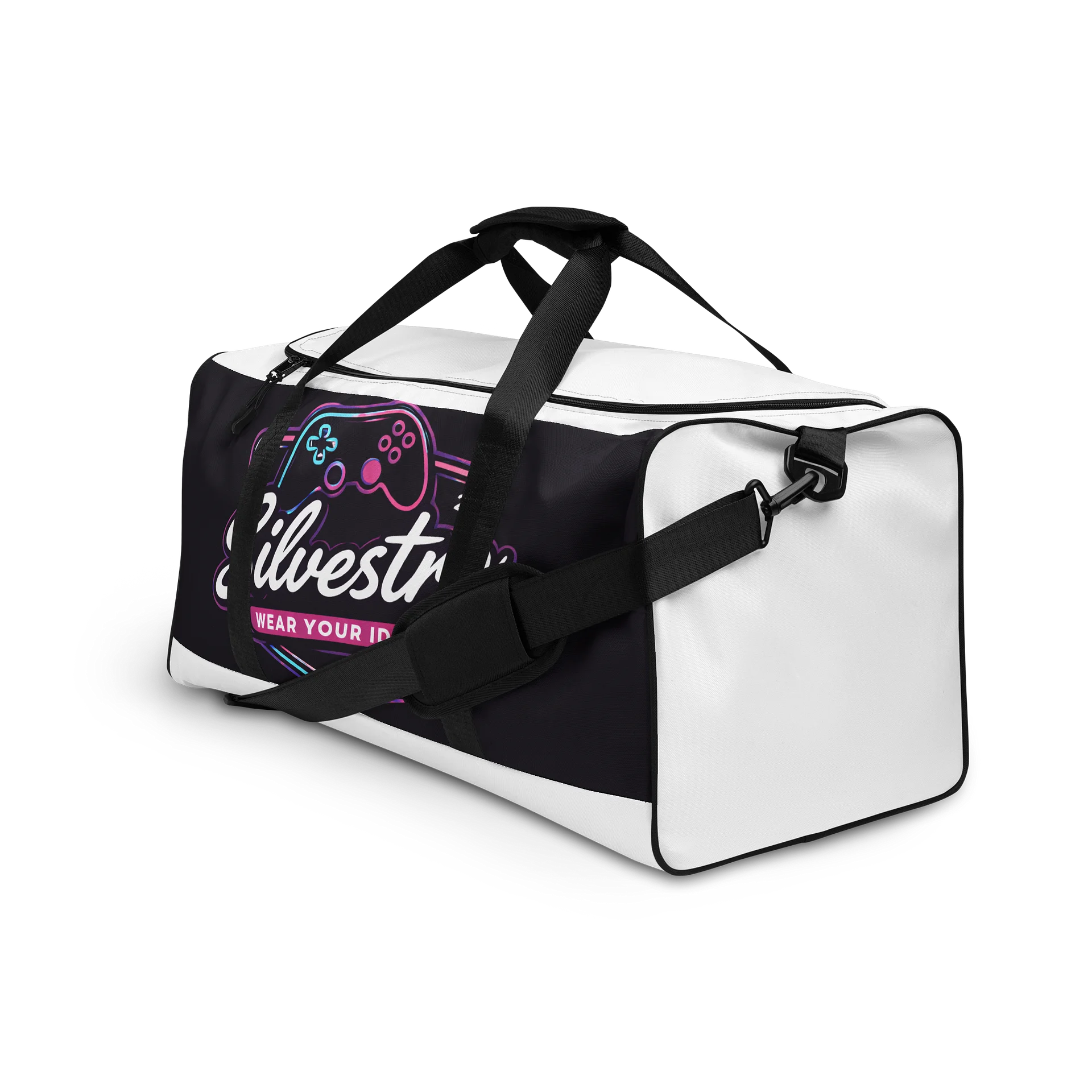 Neon Gaming Dreams All-Over Duffle Bag product image (3)