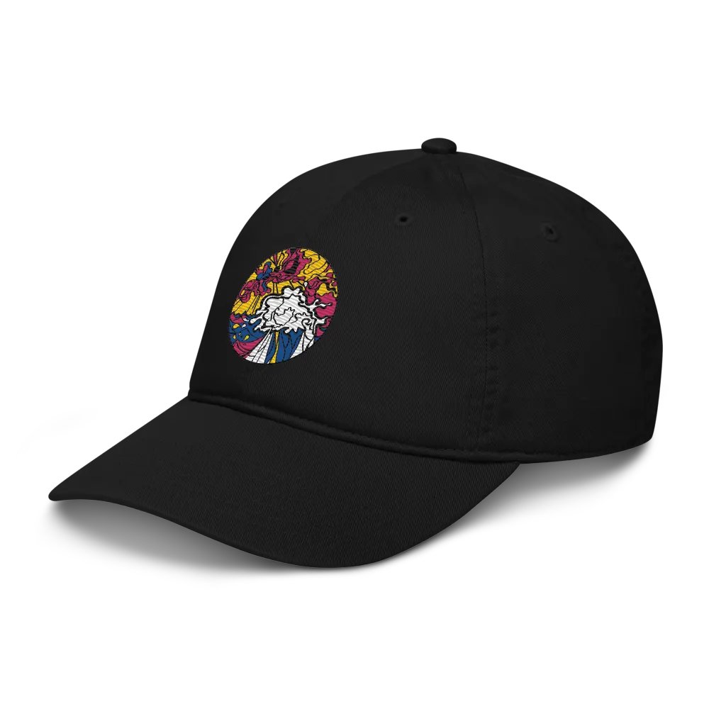 Sunburst Swirl Organic Dad Hat - Wave at Sunset product image (7)