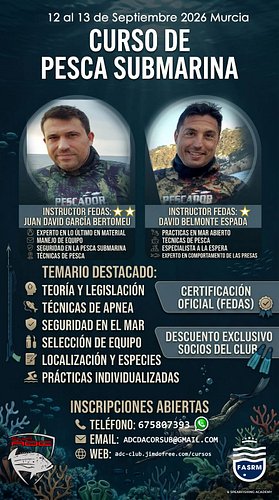 🌊 ¡CURSO DE PESCA SUBMARINA EN MURCIA! 🥽🐟

¿Quieres perfeccionar tu técnica, mejorar tu apnea y pescar con total seguridad en...
