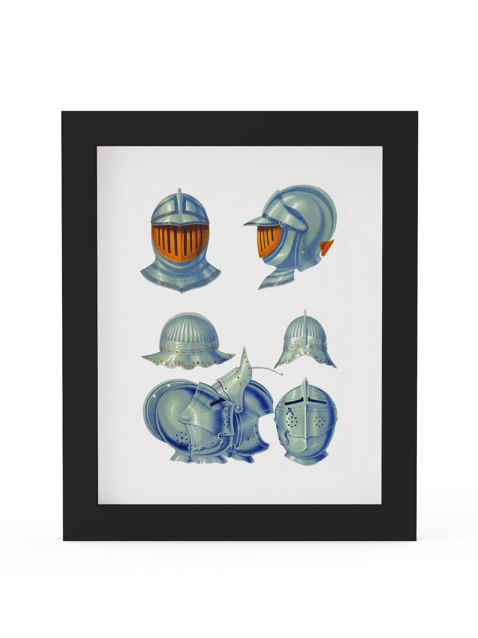Medieval Knight Helmets Framed Print product image (8)
