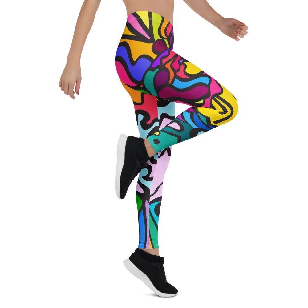 Vibrant Swirl All-Over Leggings - Wave at Sunset product image (6)