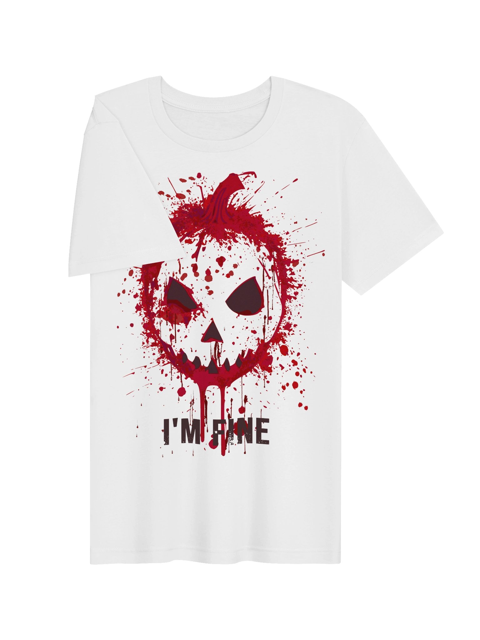 I’m Fine Bloody Shirt Blood Splatter Zombie Pumpkin Jack O Lantern Horror product image (8)